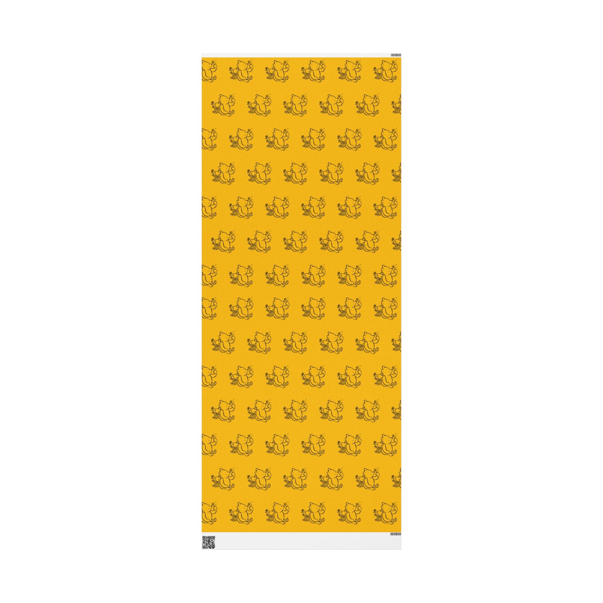 Gift Wrap - Yellow Classic Winnie the Pooh and Piglet Blowing Dandelions