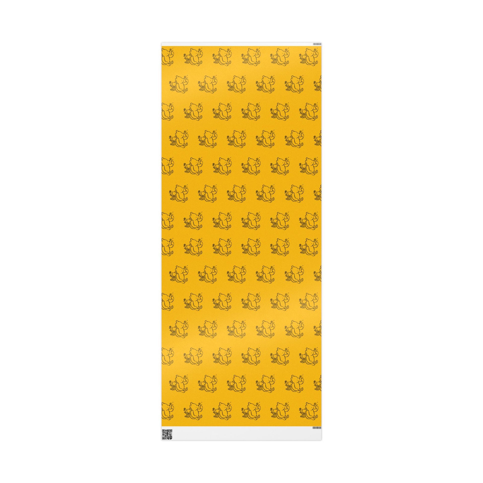 Gift Wrap - Yellow Classic Winnie the Pooh and Piglet Blowing Dandelions