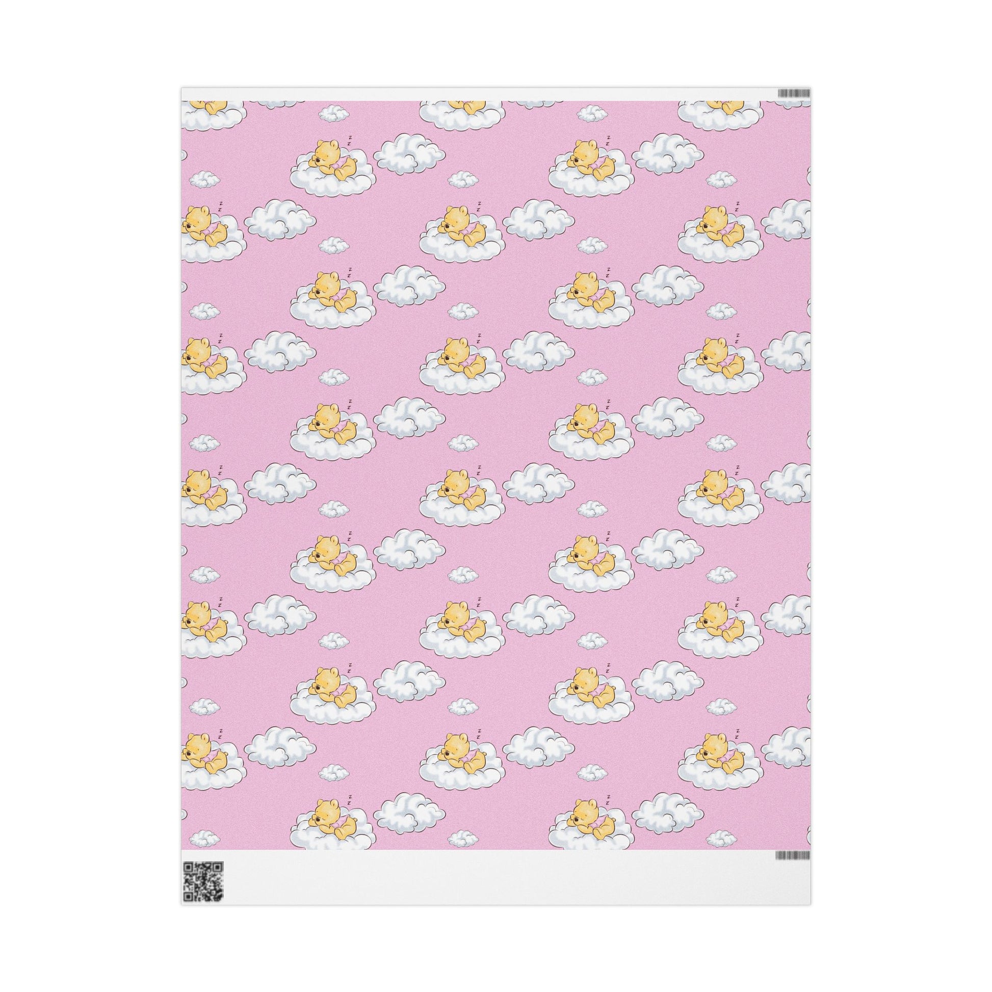 Gift Wrap - Pink Baby Classic Pooh Cloud Theme
