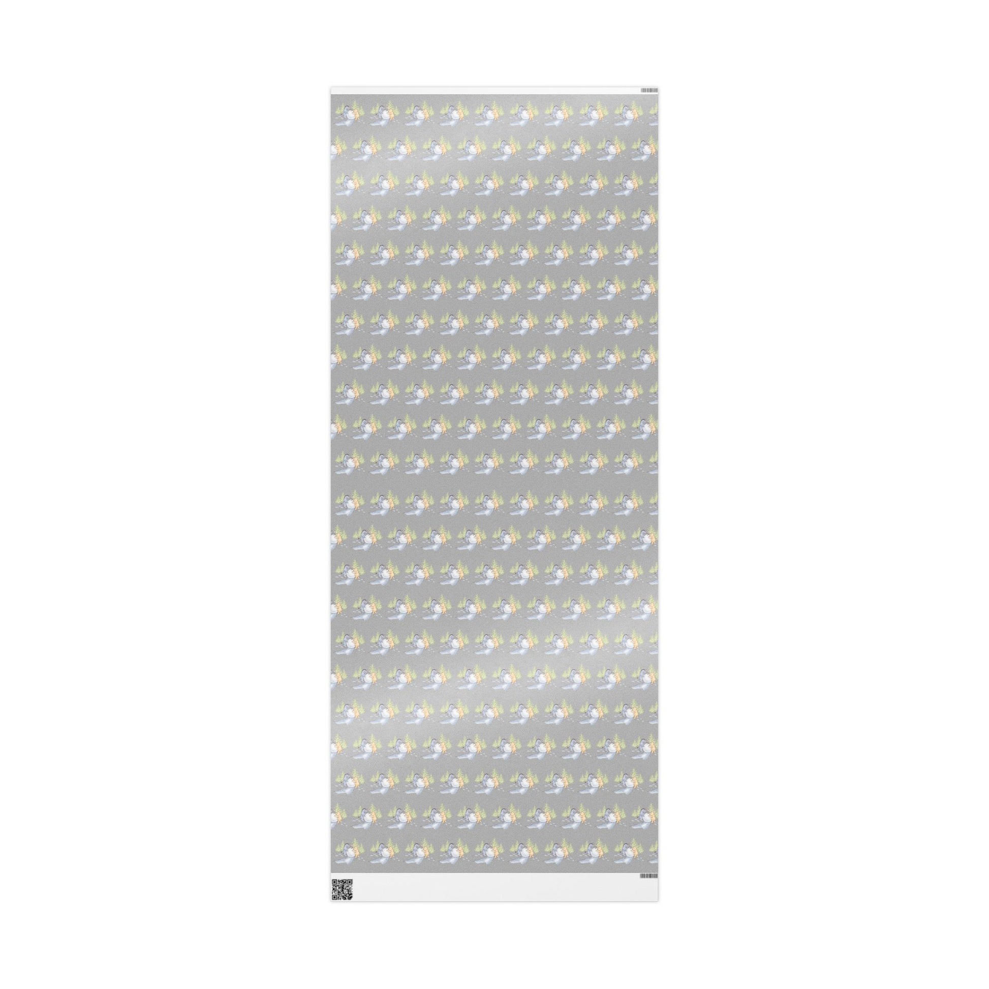 Gift Wrap - Gray Classic Winnie the Pooh Wrapping Paper, Pooh and Eeyore Rolling a Snowball