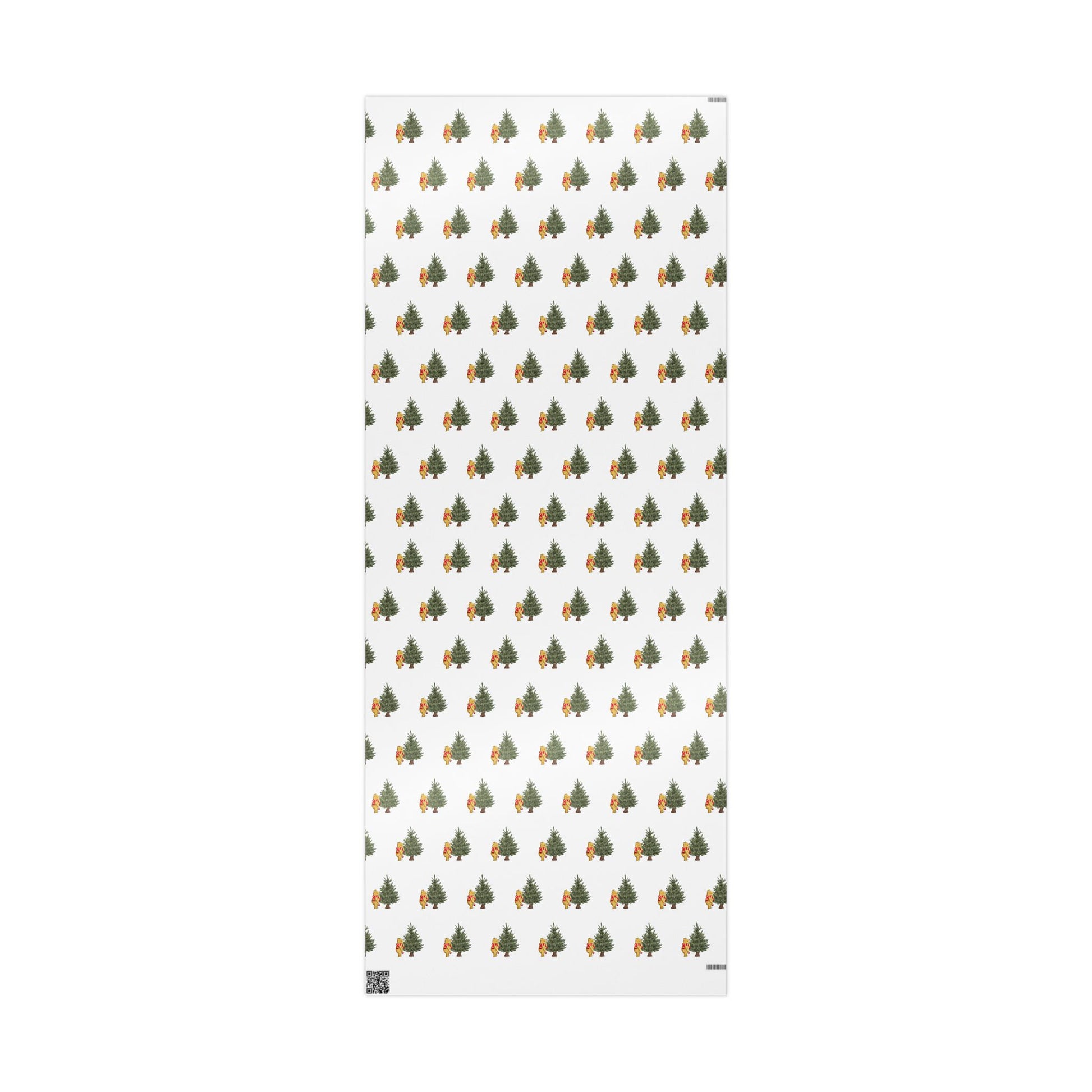 Gift Wrap - Classic Winnie the Pooh White Wrapping Paper with Tree with Lights