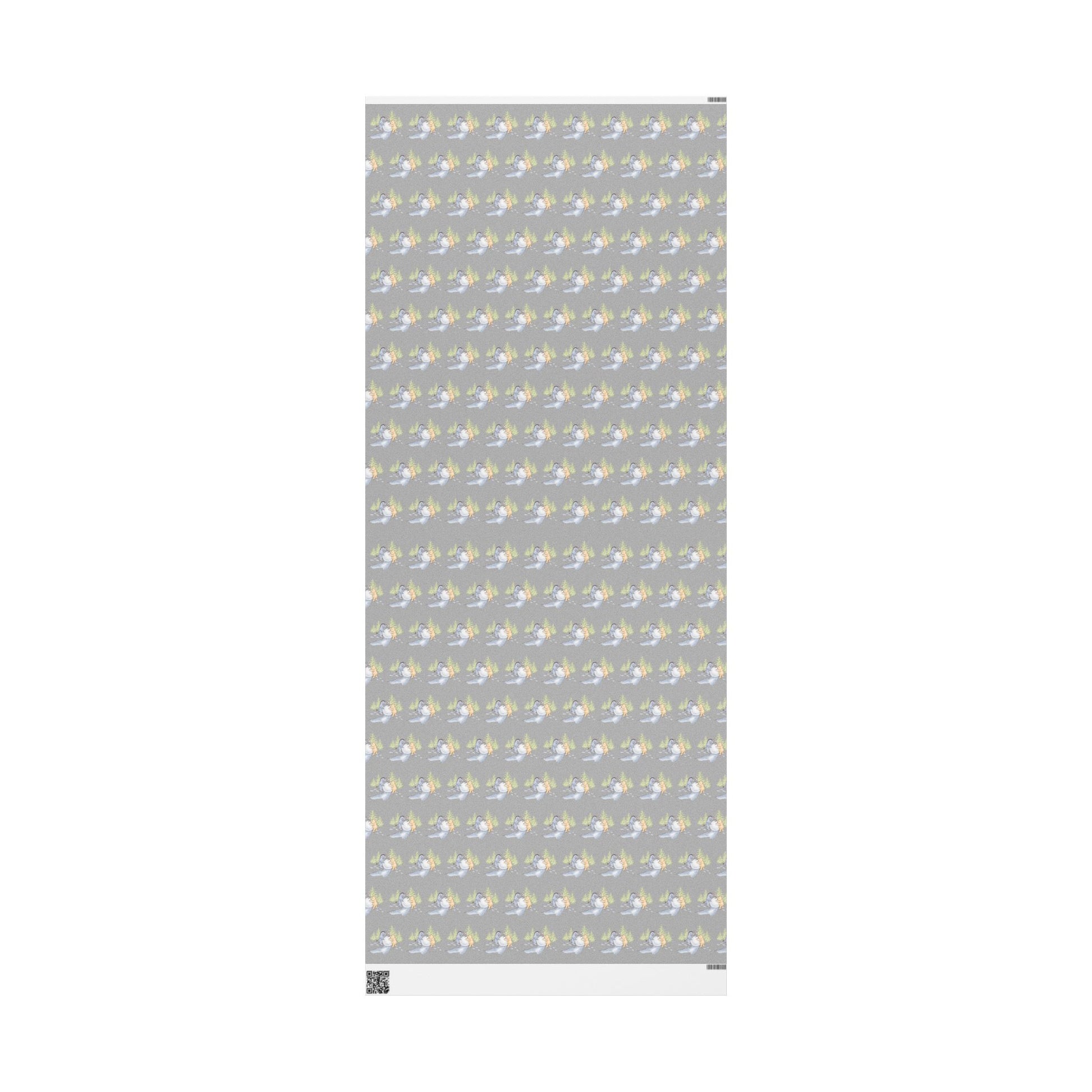Gift Wrap - Gray Classic Winnie the Pooh Wrapping Paper, Pooh and Eeyore Rolling a Snowball