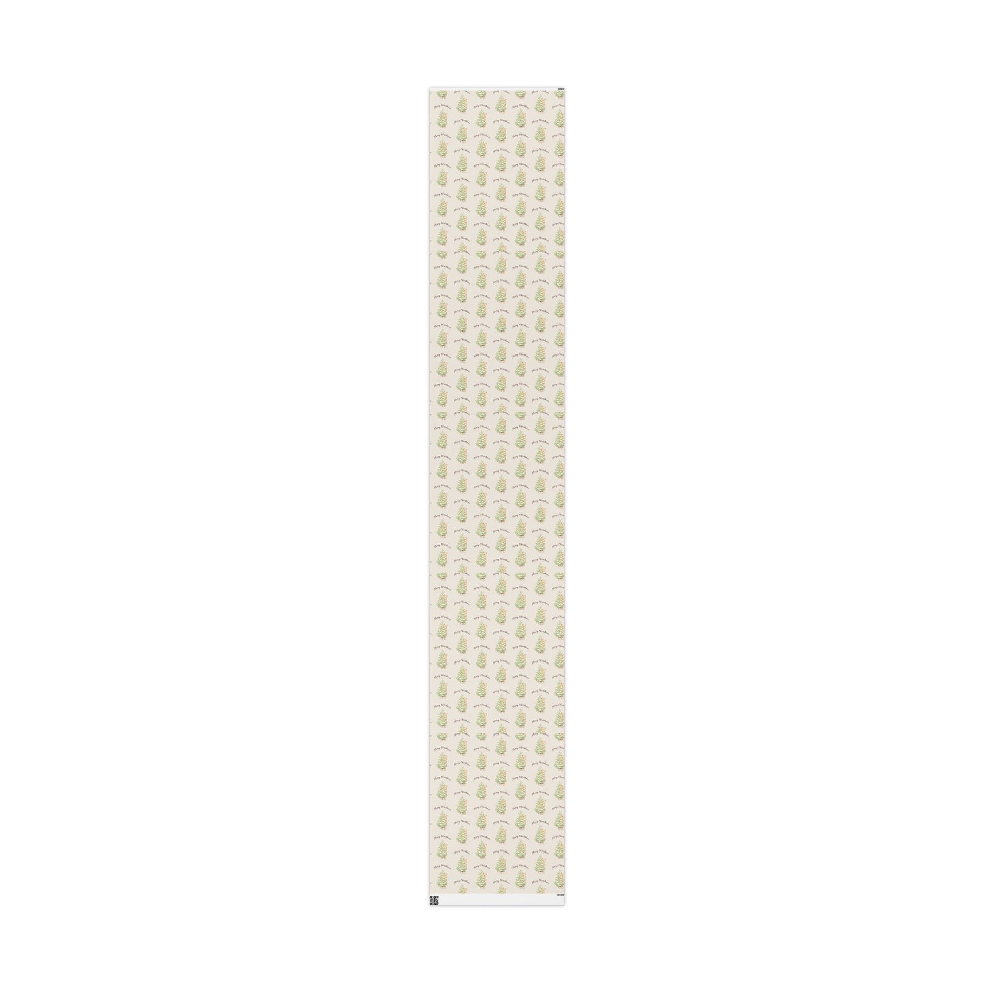 Gift Wrap - Cream Classic Winnie the Pooh Merry Christmas Wrapping Papers, Pooh holding a Snow Covered Tree