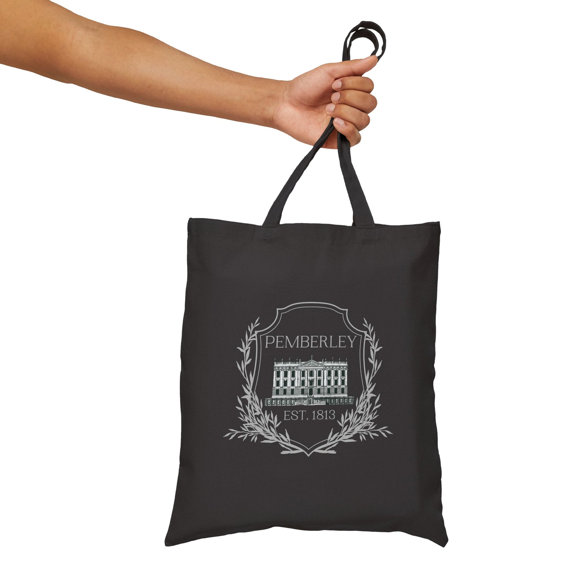 Tote Bag, Pride and Prejudice Pemberley Cotton Canvas Tote Bag, Jane Austen Book Lover Gift, Literary Fan, Regency Era Fashion Accessory, color options