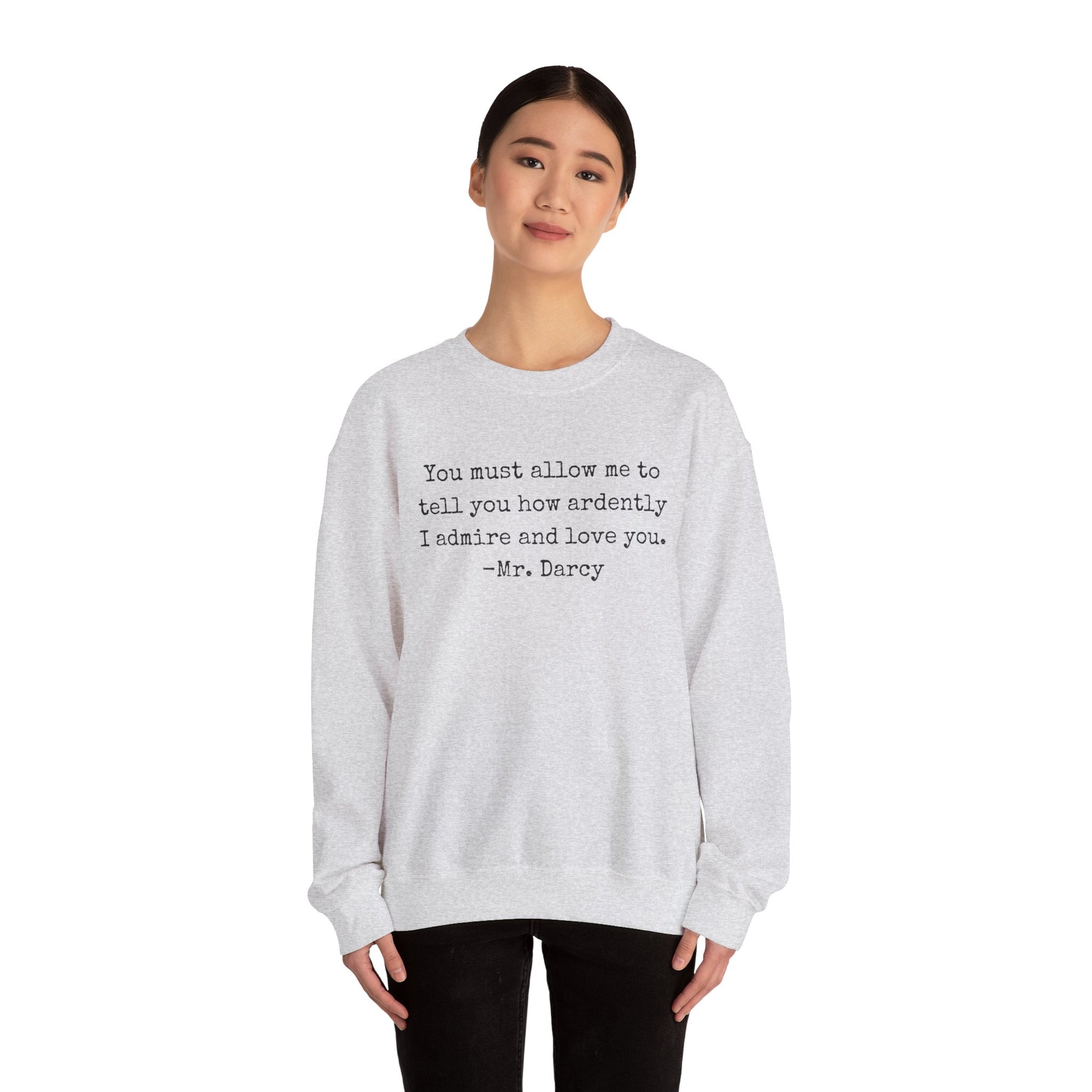 Sweatshirt, Jane Austen Literary Quote Sweatshirt, Pride and Prejudice Mr Darcy Love Quote Shirt, Book Lover Gift, Classic Literature Sweatshirt, Gildan