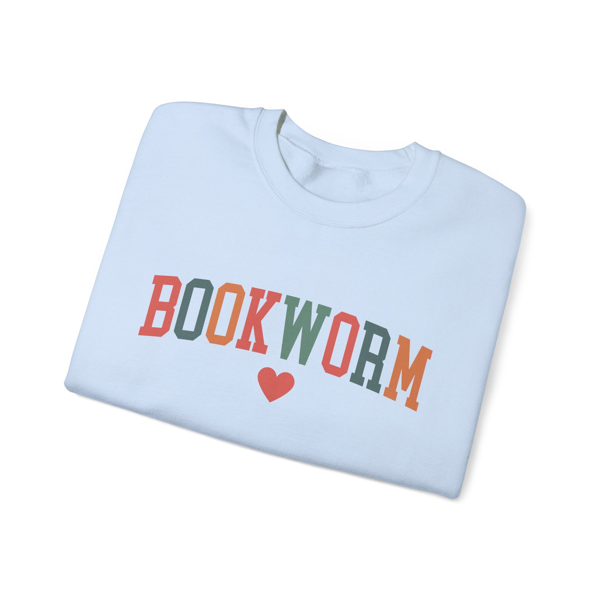 Sweatshirt, Bookworm Heart Unisex Crewneck Sweatshirt, Book Lover Gift, Pink Teal Gold Blue Sweatshirt, Gildan 18000 Sweatshirt, Christmas Present,