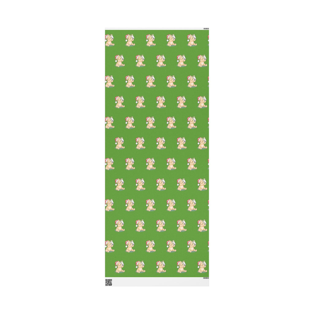 Gift Wrap - Green Classic Winnie the Pooh Watercolor Wrapping Paper, Pooh Holding a Present