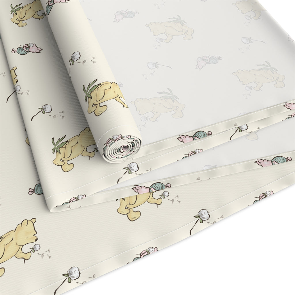 Table Runner, Classic Winnie the Pooh and Piglet blowing Dandelions cream, Home Decor, Kitchen Linens, Dining Room, Gift, Housewarming