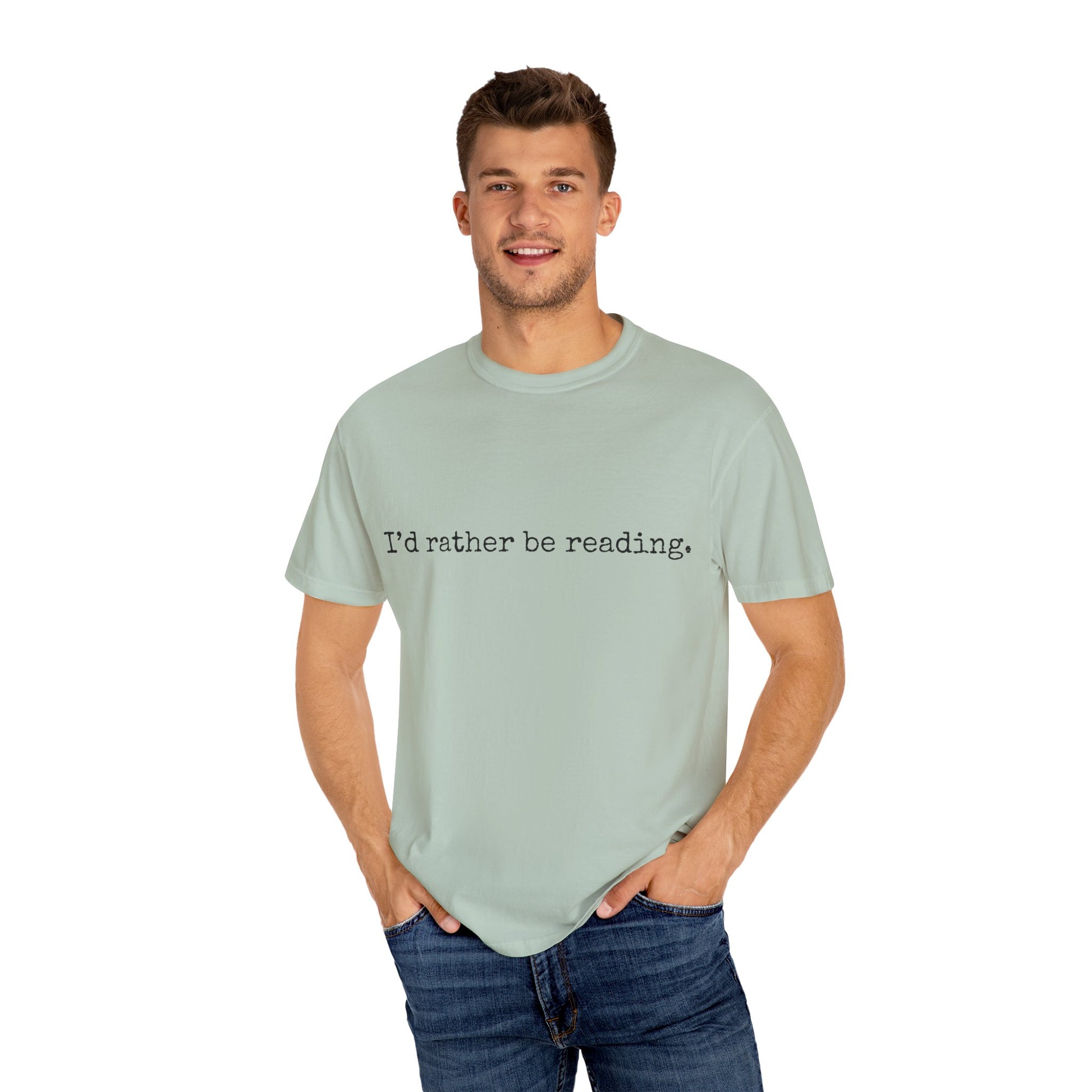 T-Shirt, Book Lover T Shirt, Reading Tee, Typewriter Font Shirt, Literary Gift, I'd Rather Be Reading Top, Unisex Comfort Colors Tee, Bookish Tshirt
