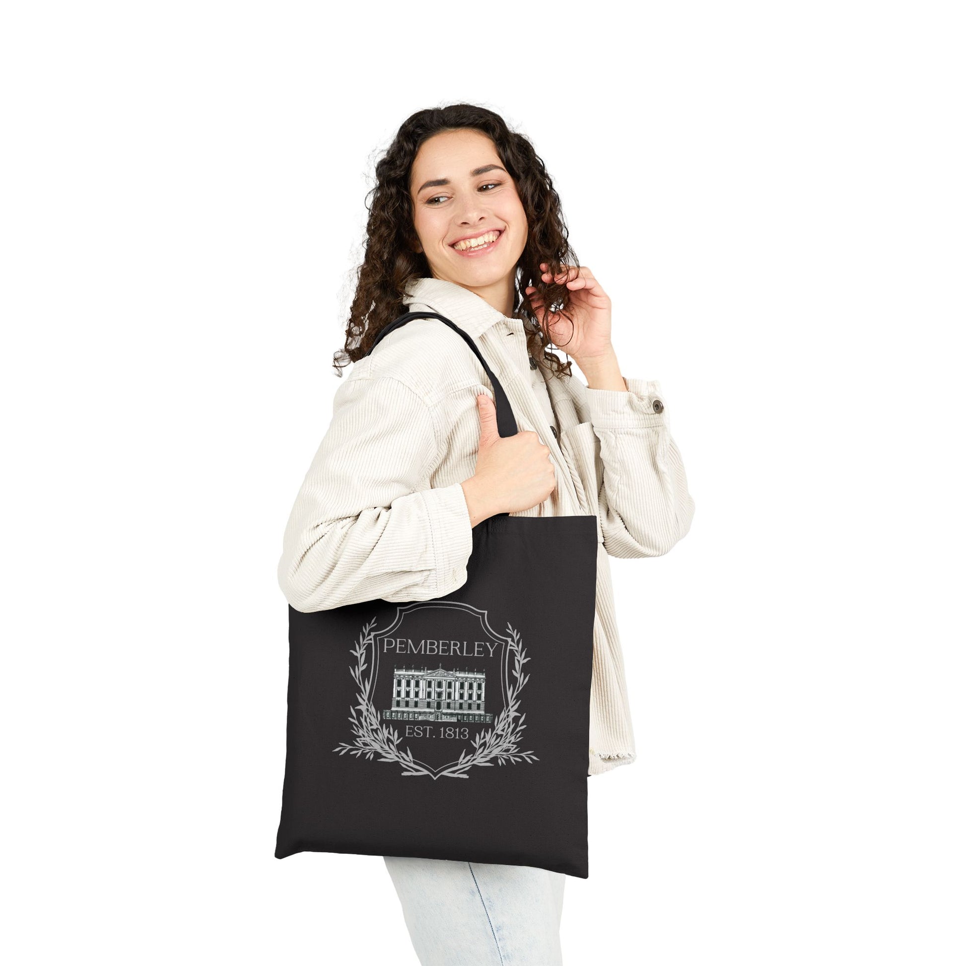 Tote Bag, Pride and Prejudice Pemberley Cotton Canvas Tote Bag, Jane Austen Book Lover Gift, Literary Fan, Regency Era Fashion Accessory, color options