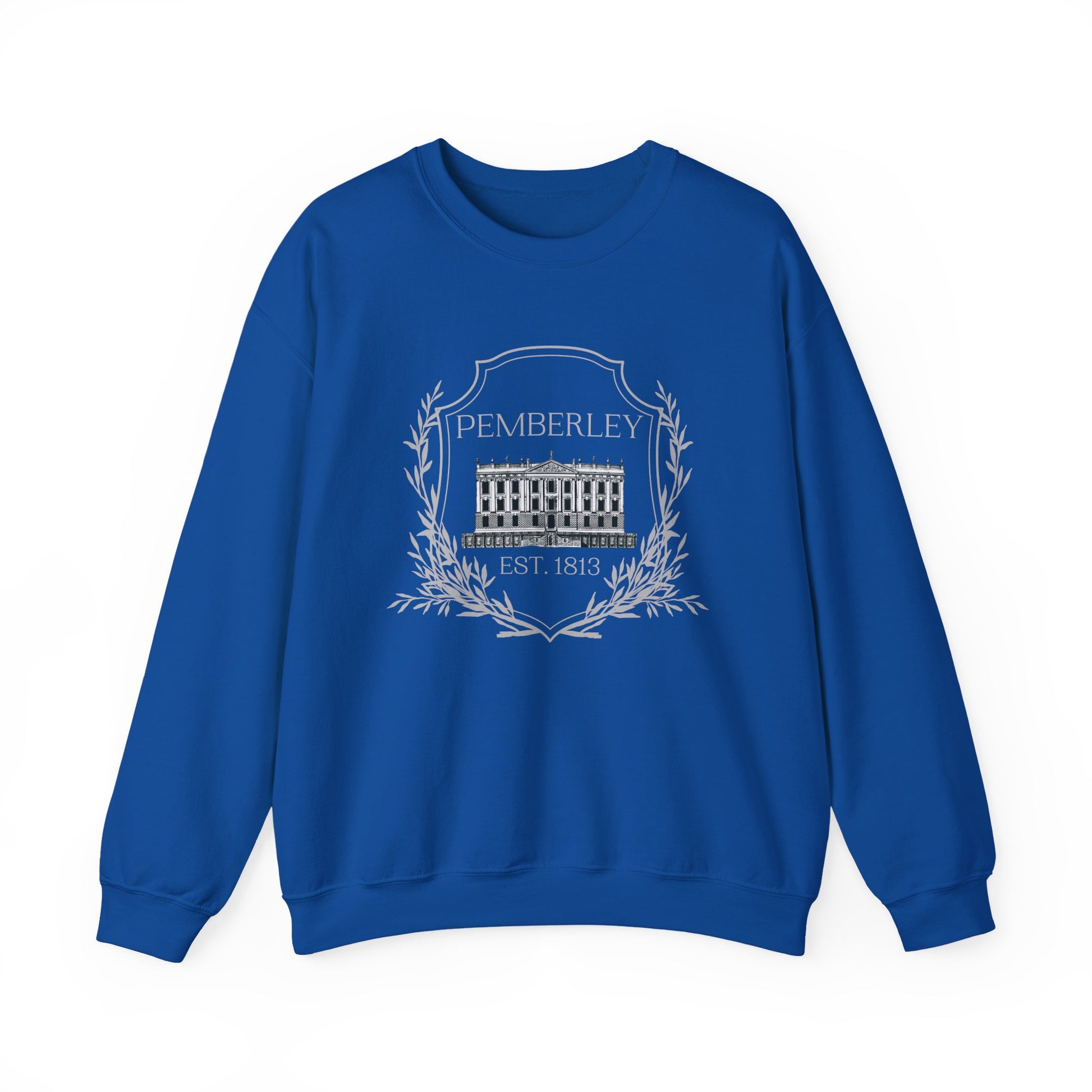 Sweatshirt, Pemberley Crest Sweatshirt, Pride and Prejudice Gift, Unisex Crewneck Jumper, Mr. Darcy's Estate, Regency Literature Top, Book Lover