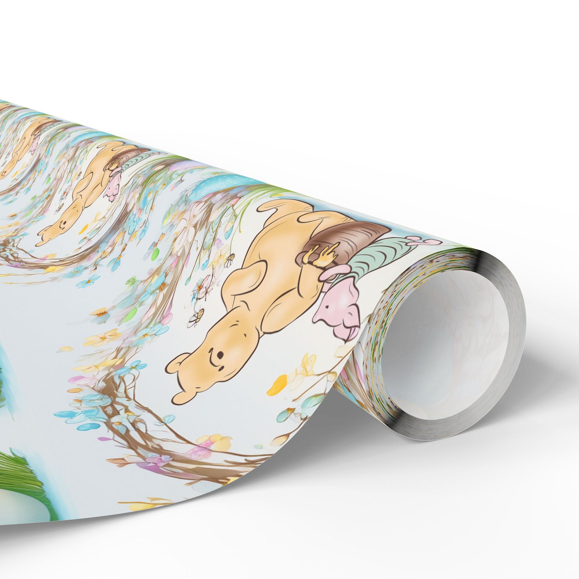 Gift Wrap, Classic Winnie the Pooh Wrapping Papers for Easter, Blue Pooh and Piglet Design, Holiday Present Packaging, Party, Festive