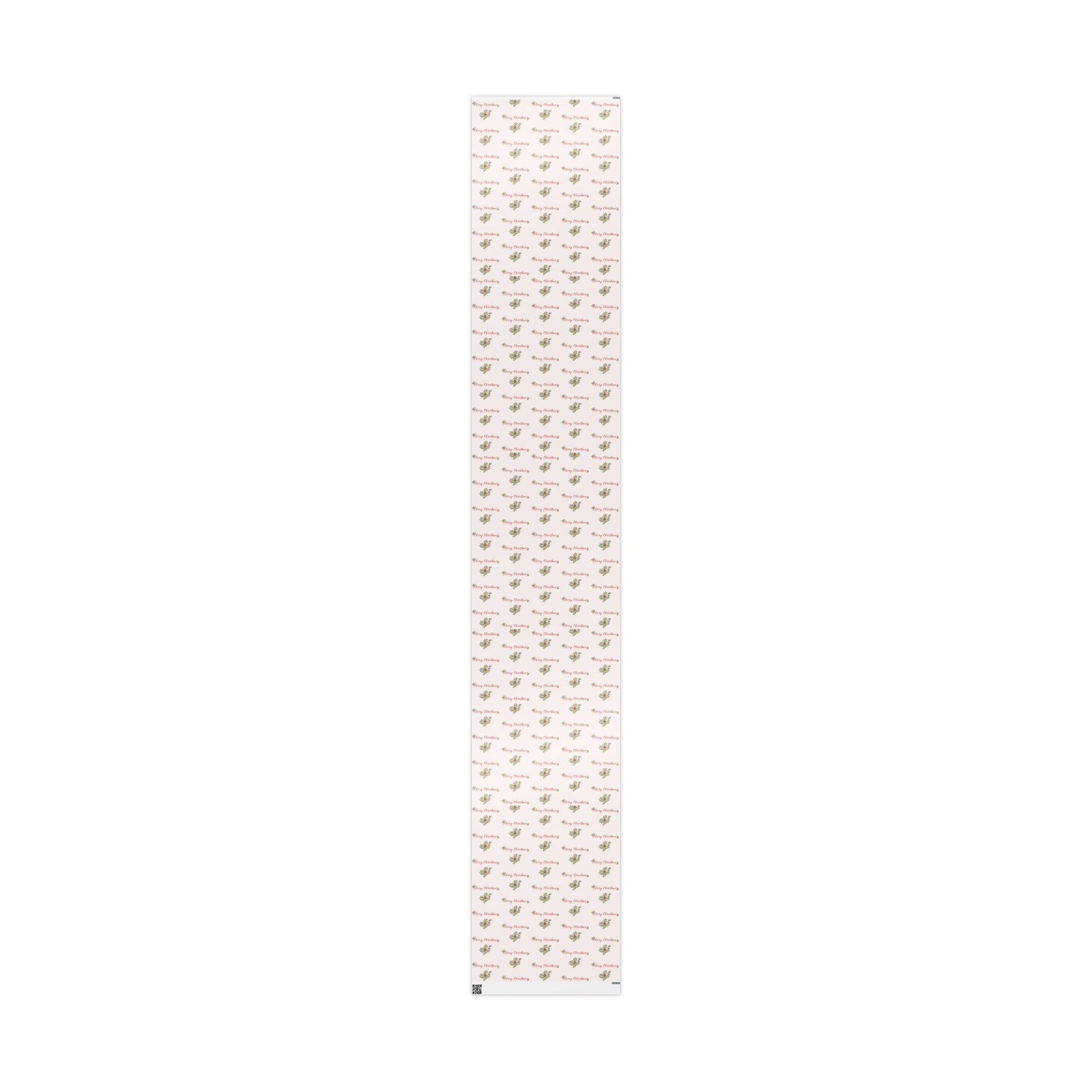 Gift Wrap - Blush Pink Holly Leaf Merry Christmas