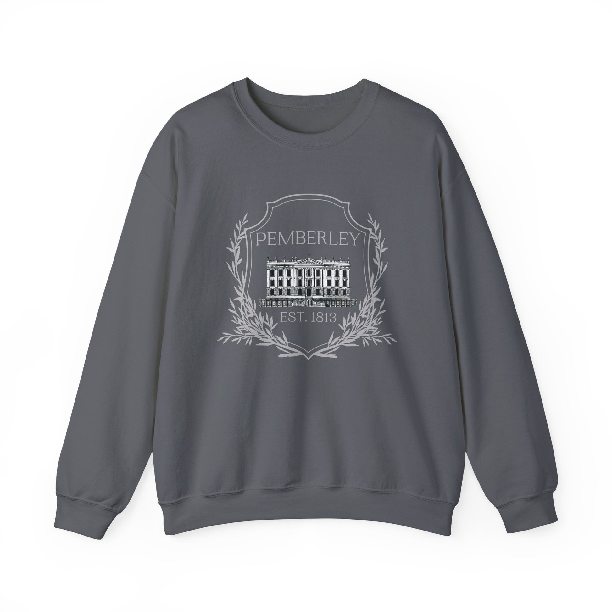 Sweatshirt, Pemberley Crest Sweatshirt, Pride and Prejudice Gift, Unisex Crewneck Jumper, Mr. Darcy's Estate, Regency Literature Top, Book Lover