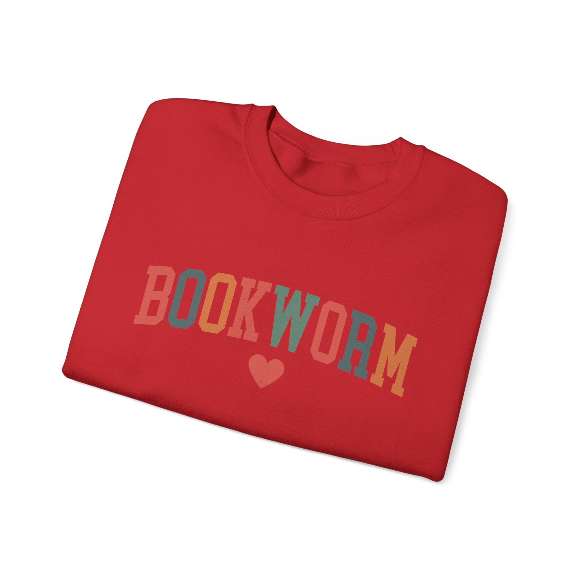 Sweatshirt, Bookworm Heart Unisex Crewneck Sweatshirt, Book Lover Gift, Pink Teal Gold Blue Sweatshirt, Gildan 18000 Sweatshirt, Christmas Present,