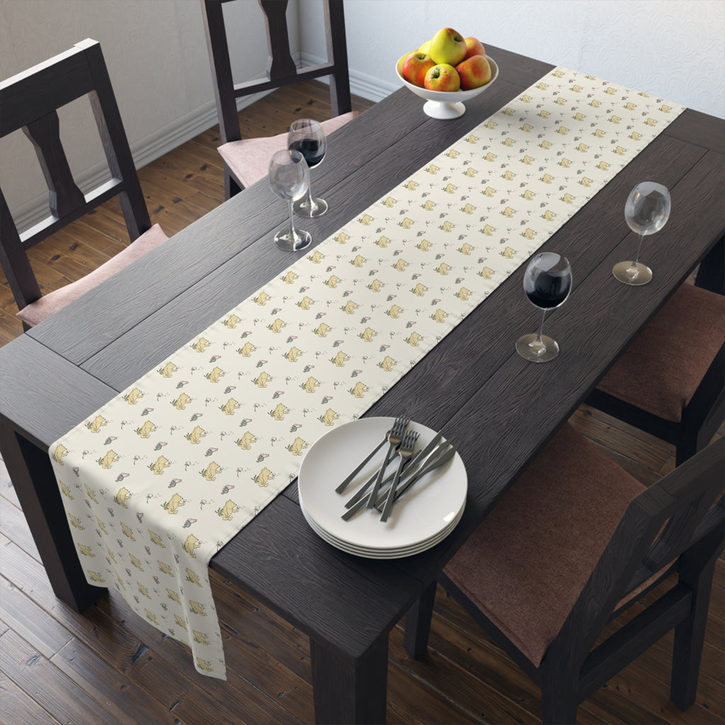 Table Runner, Classic Winnie the Pooh and Piglet blowing Dandelions cream, Home Decor, Kitchen Linens, Dining Room, Gift, Housewarming