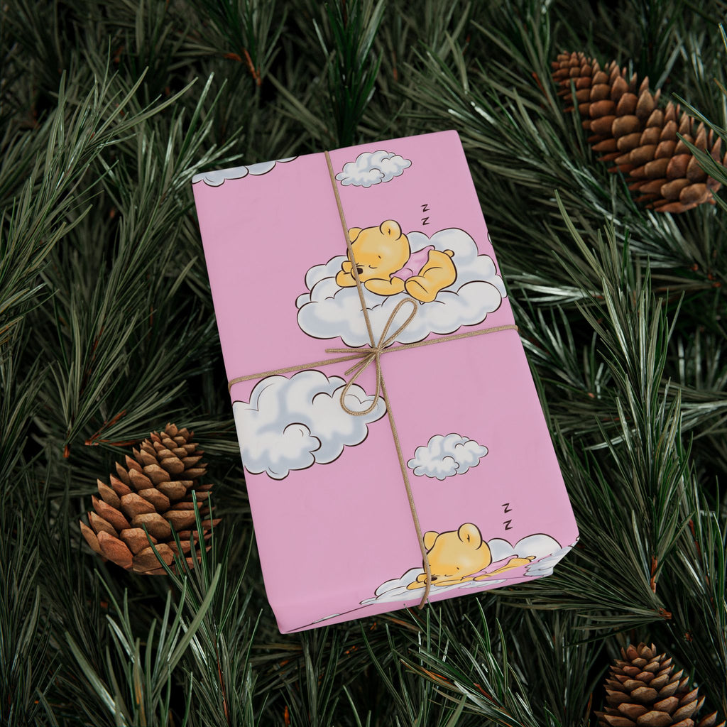 Gift Wrap - Pink Baby Classic Pooh Cloud Theme