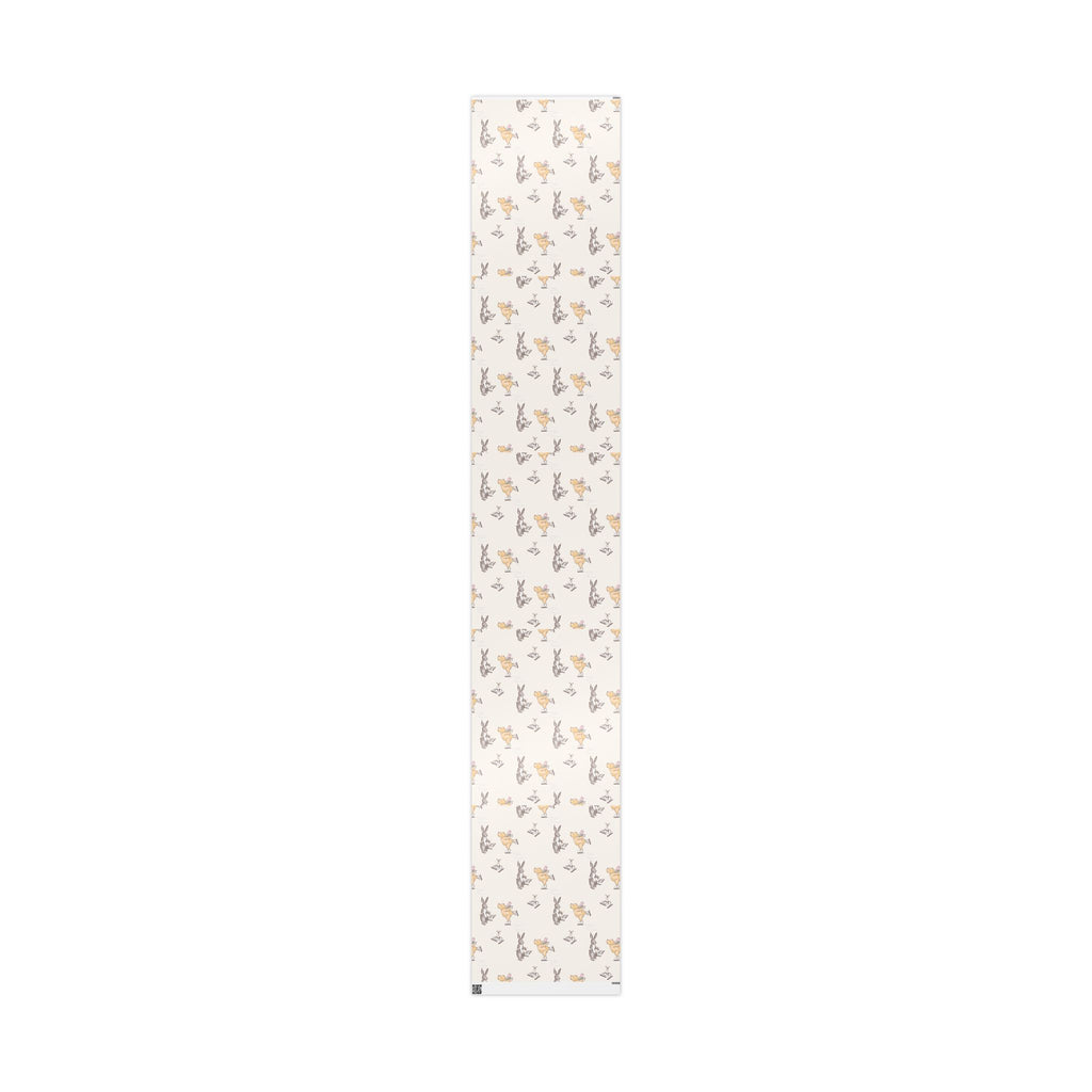 Gift Wrap - Cream Classic Winnie the Pooh with Piglet and Kanga Ice Skating