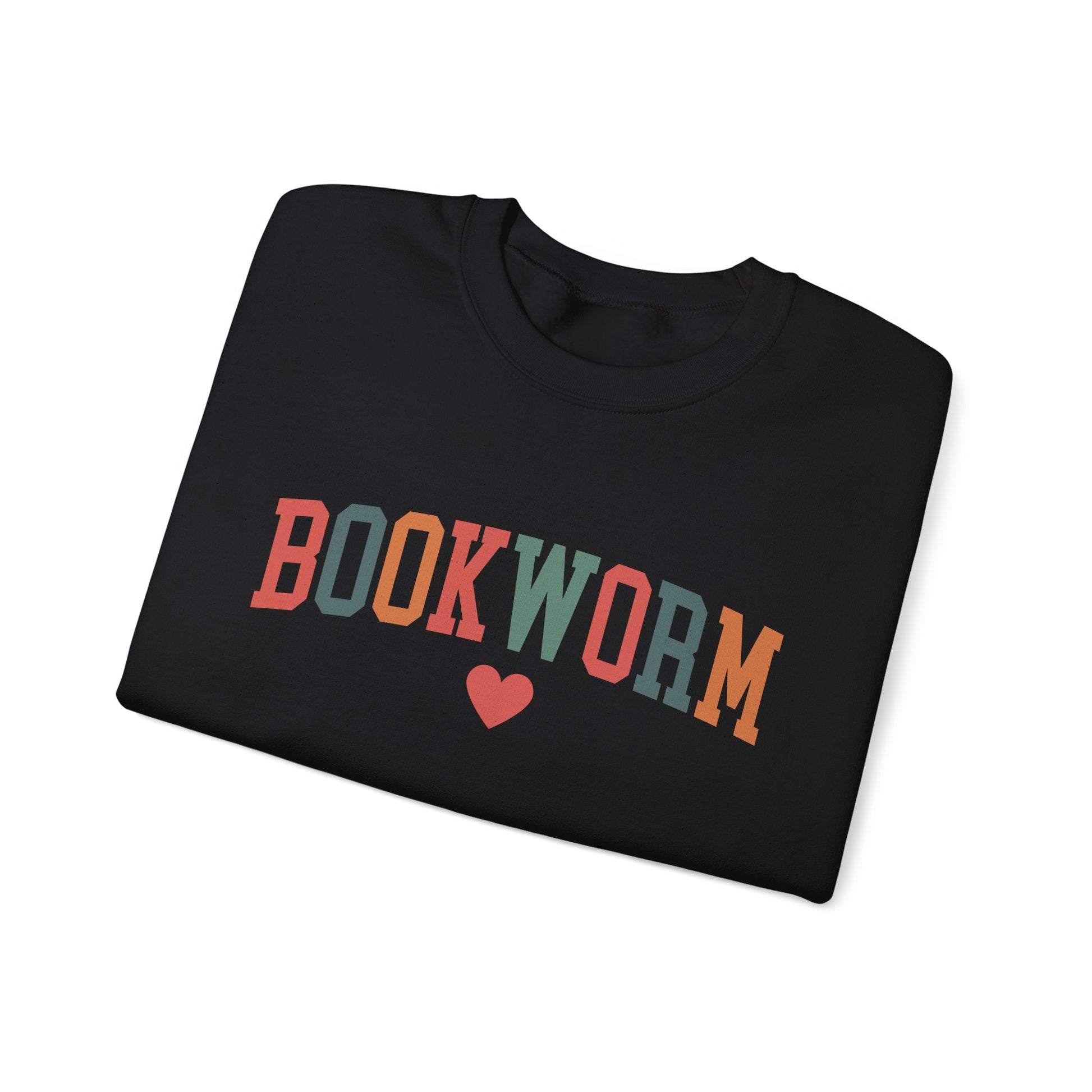 Sweatshirt, Bookworm Heart Unisex Crewneck Sweatshirt, Book Lover Gift, Pink Teal Gold Blue Sweatshirt, Gildan 18000 Sweatshirt, Christmas Present,