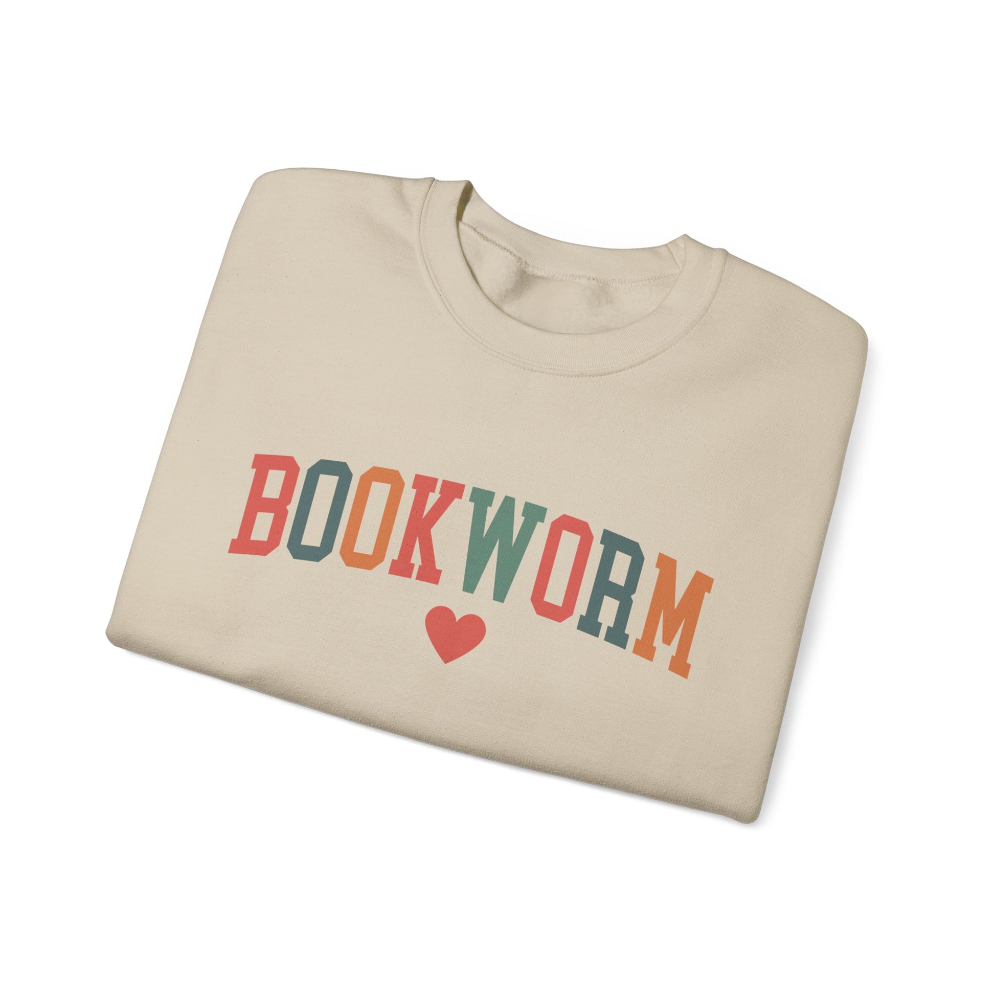 Sweatshirt, Bookworm Heart Unisex Crewneck Sweatshirt, Book Lover Gift, Pink Teal Gold Blue Sweatshirt, Gildan 18000 Sweatshirt, Christmas Present,