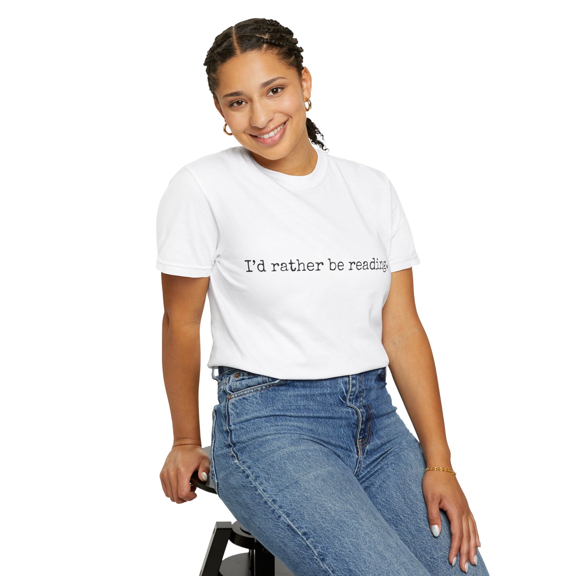T-Shirt, Book Lover T Shirt, Reading Tee, Typewriter Font Shirt, Literary Gift, I'd Rather Be Reading Top, Unisex Comfort Colors Tee, Bookish Tshirt