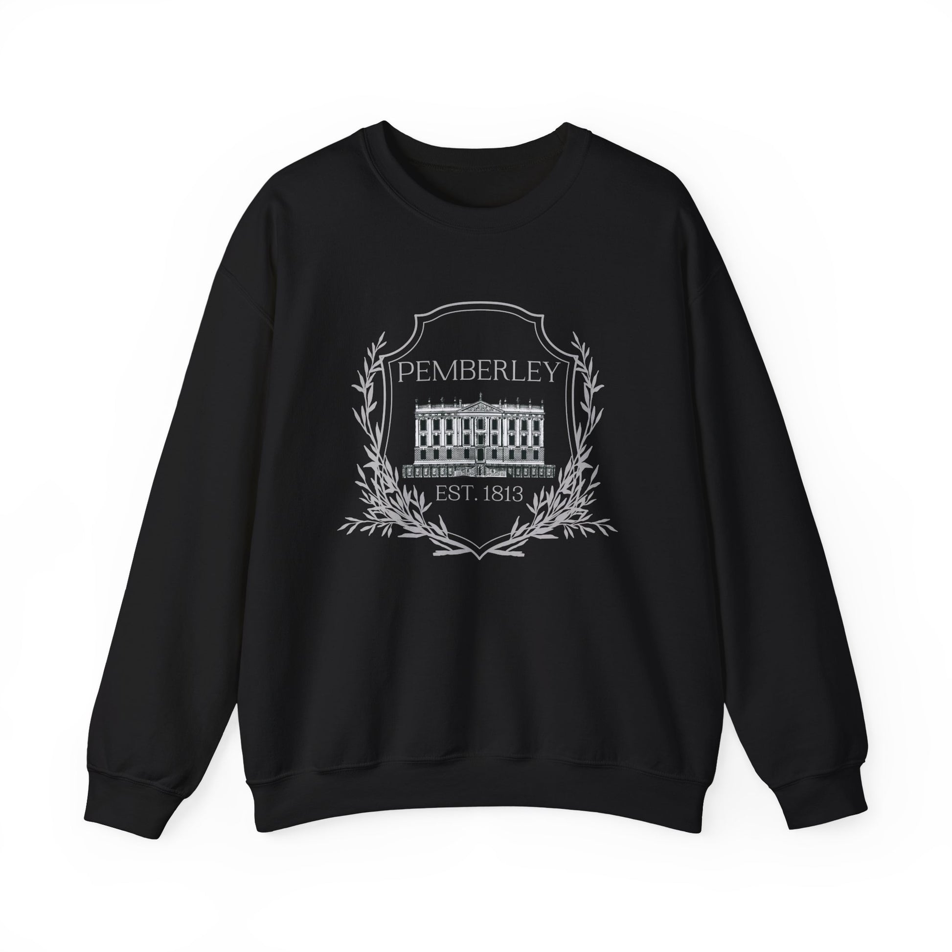 Sweatshirt, Pemberley Crest Sweatshirt, Pride and Prejudice Gift, Unisex Crewneck Jumper, Mr. Darcy's Estate, Regency Literature Top, Book Lover