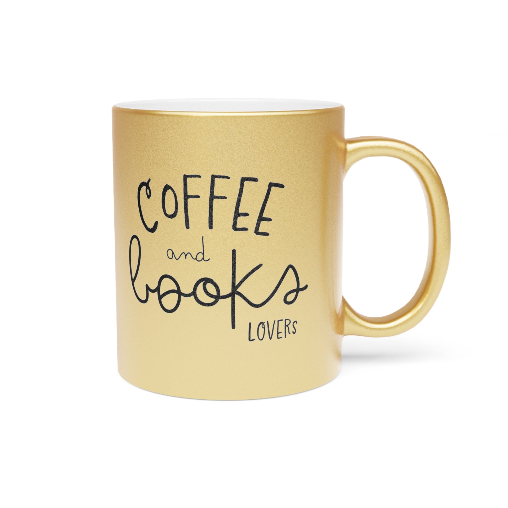 Mug, Coffee and Book Lover Metallic Mug, Silver Gold Cup, Reading Enthusiast Gift, Stylish Drinkware, Bookworm Present,Bookish,Teacher Book Gift