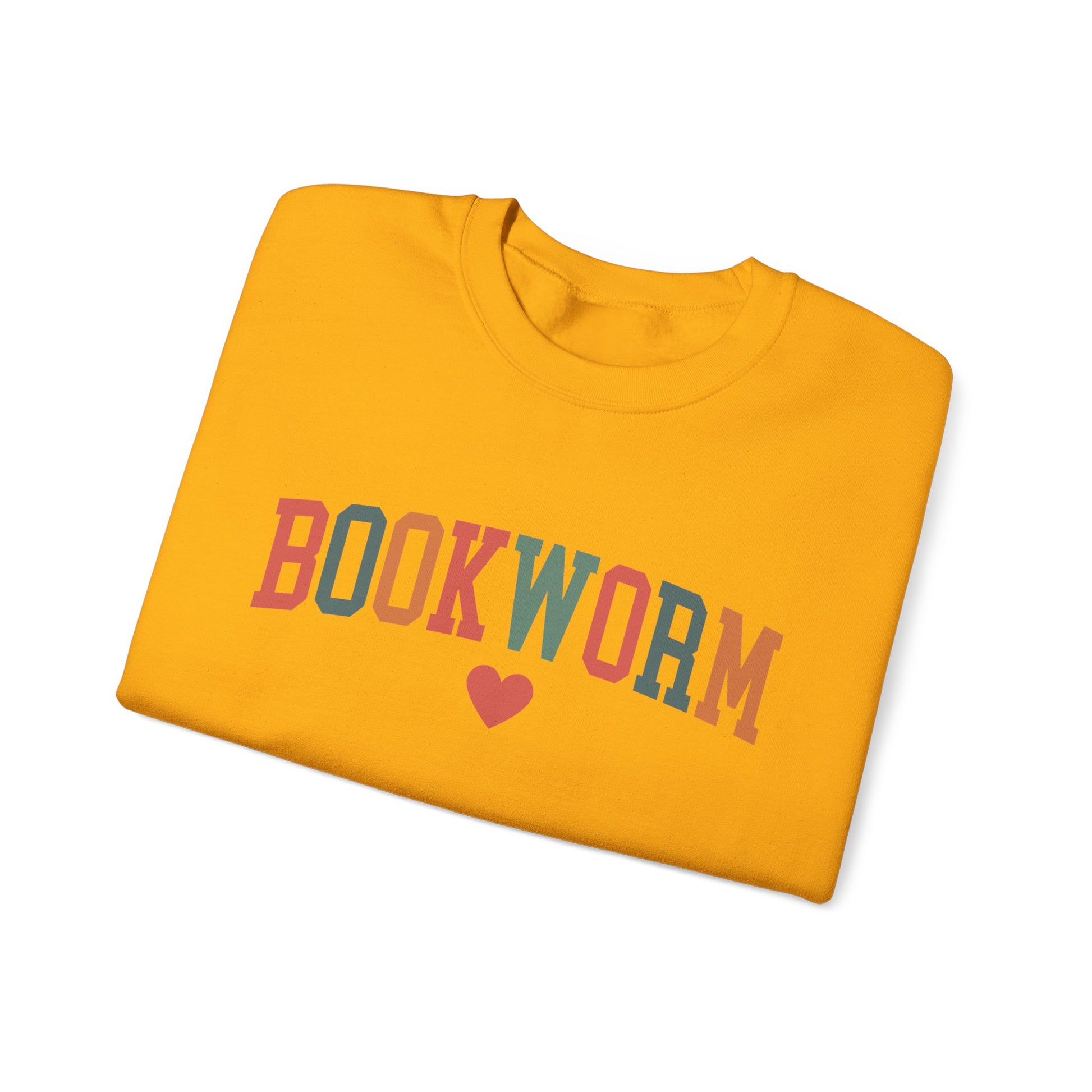 Sweatshirt, Bookworm Heart Unisex Crewneck Sweatshirt, Book Lover Gift, Pink Teal Gold Blue Sweatshirt, Gildan 18000 Sweatshirt, Christmas Present,