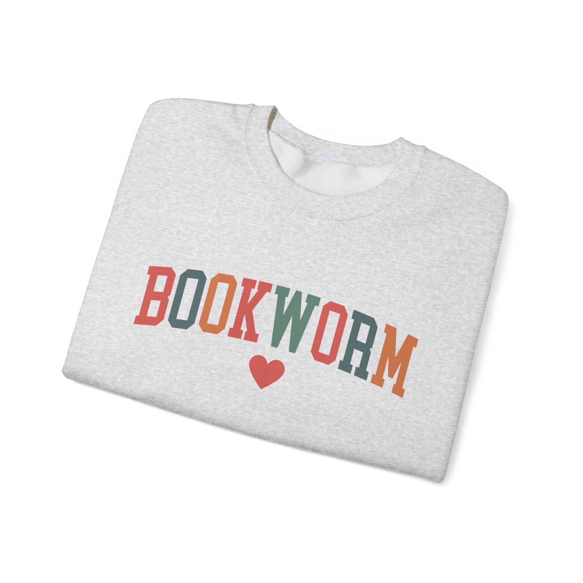 Sweatshirt, Bookworm Heart Unisex Crewneck Sweatshirt, Book Lover Gift, Pink Teal Gold Blue Sweatshirt, Gildan 18000 Sweatshirt, Christmas Present,
