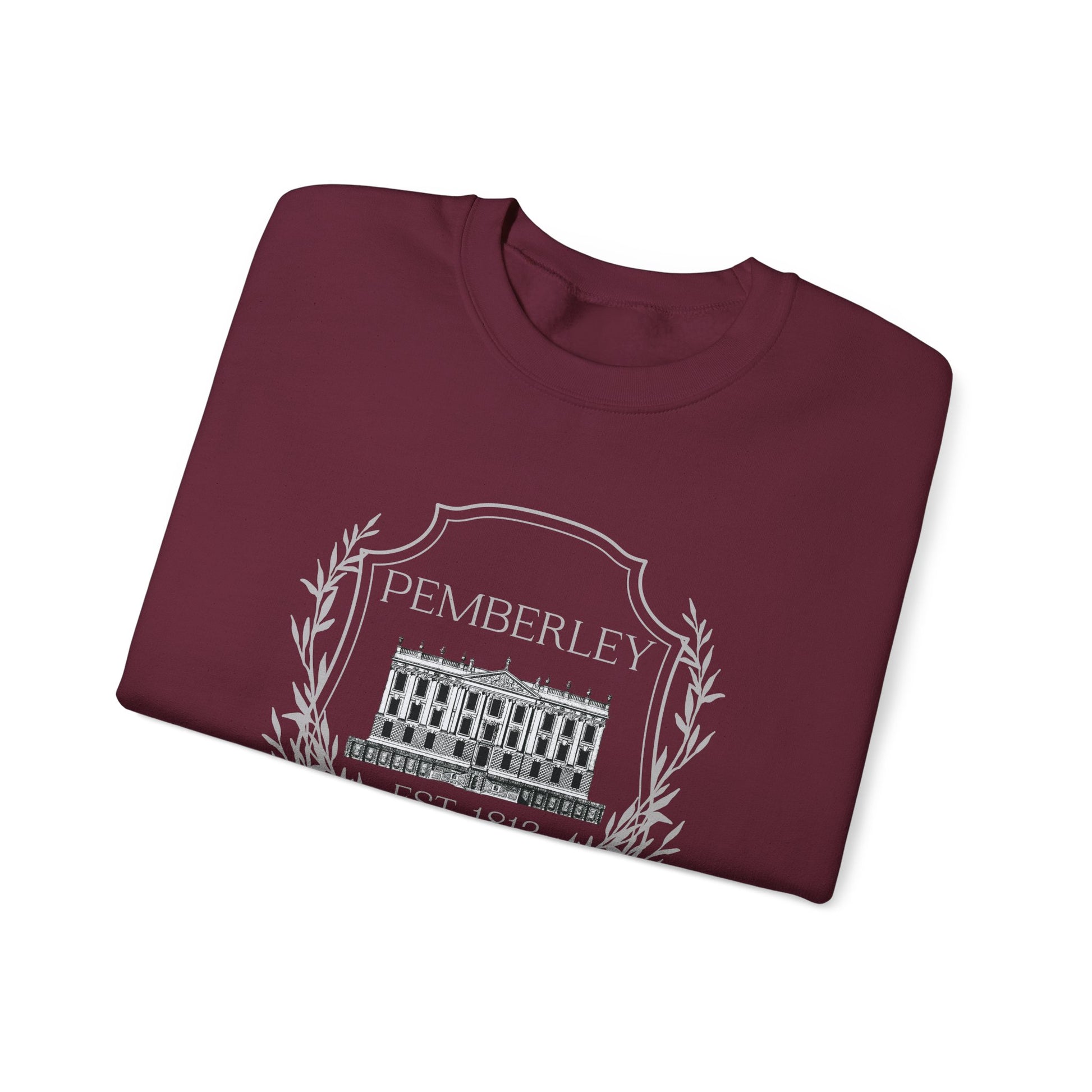 Sweatshirt, Pemberley Crest Sweatshirt, Pride and Prejudice Gift, Unisex Crewneck Jumper, Mr. Darcy's Estate, Regency Literature Top, Book Lover