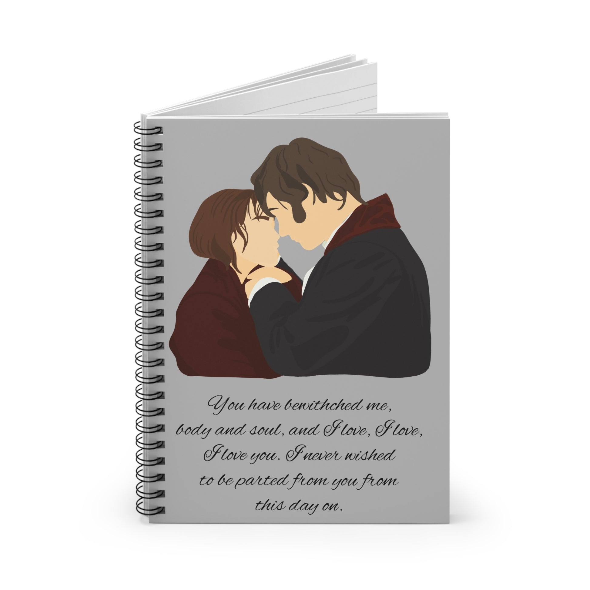 Notebook (Spiral), Literary Classic Spiral Notebook, Jane Austen Gift, Pride and Prejudice Stationery, Book Lover Diary, Writer Journal, Reading Planner,