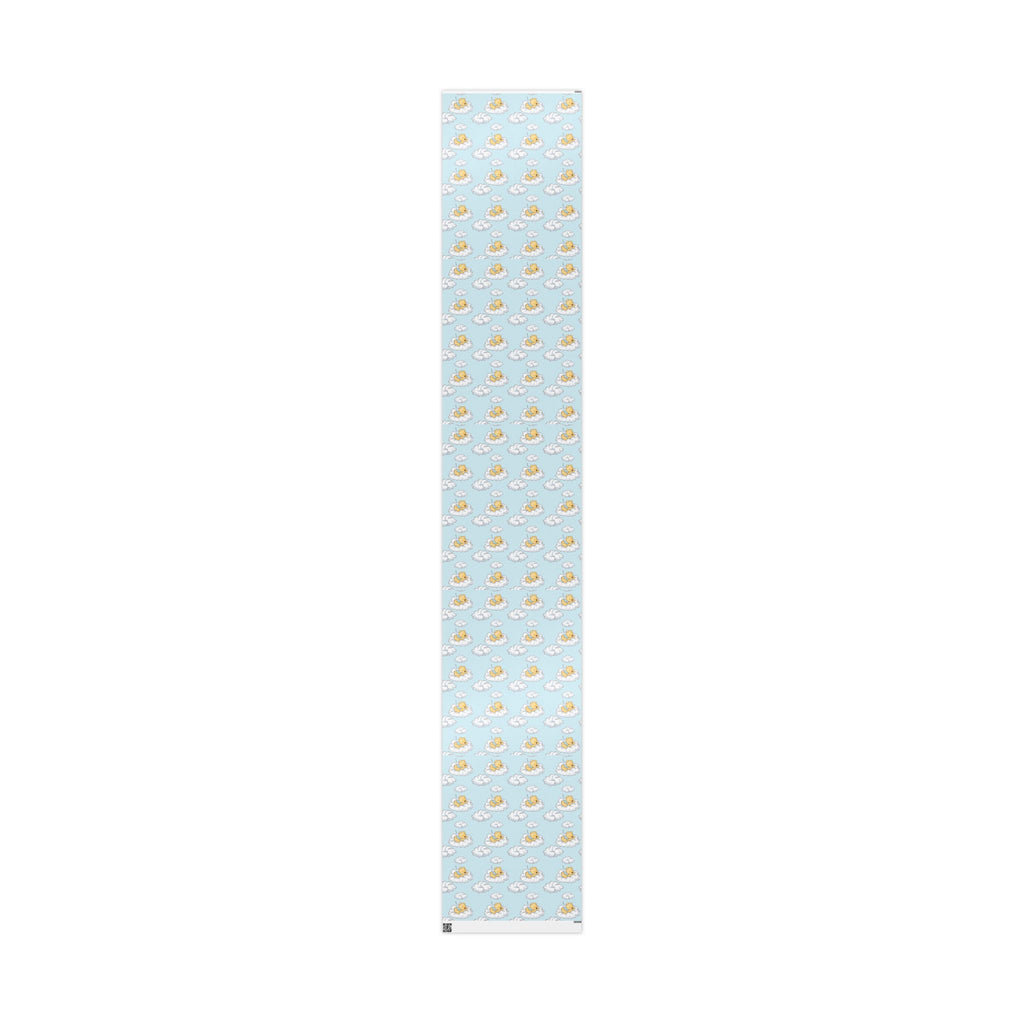 Gift Wrap - Blue Baby Classic Winnie the Pooh in a Blue Shirt on a Cloud