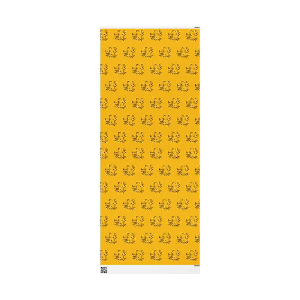 Gift Wrap - Yellow Classic Winnie the Pooh and Piglet Blowing Dandelions