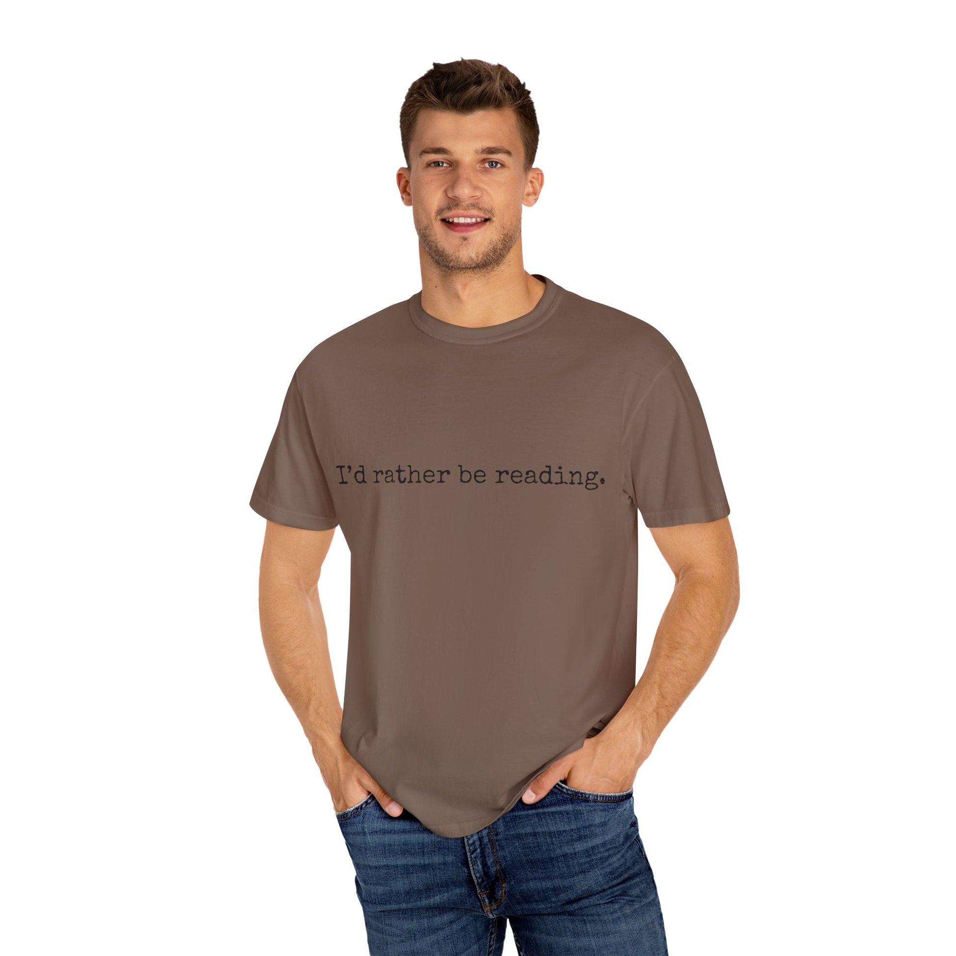 T-Shirt, Book Lover T Shirt, Reading Tee, Typewriter Font Shirt, Literary Gift, I'd Rather Be Reading Top, Unisex Comfort Colors Tee, Bookish Tshirt