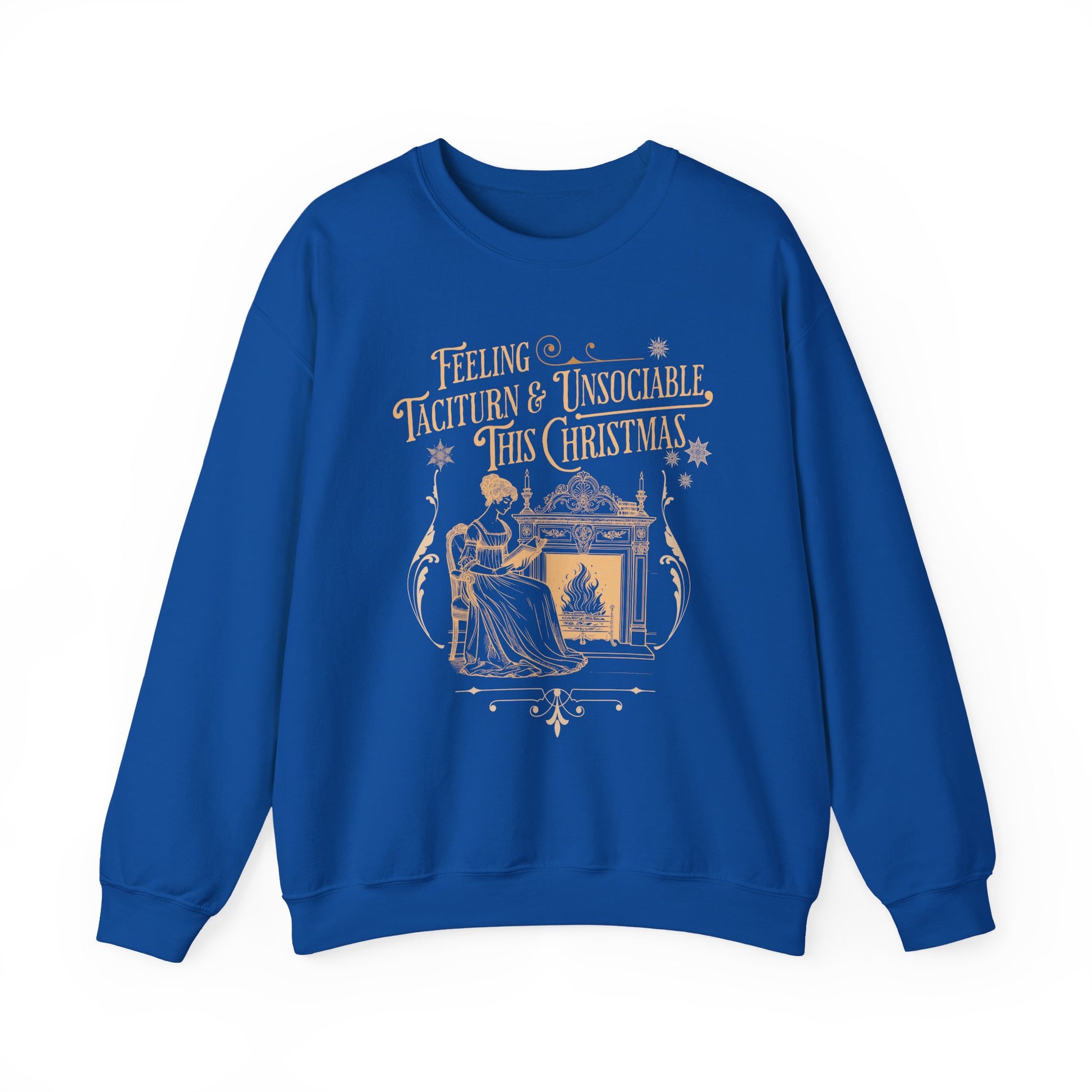 Sweatshirt, Jane Austen Taciturn & Unsociable Christmas Sweatshirt, Light Academia Book Lover Gift, Pride and Prejudice Quote, Holiday Reading Apparel, Introvert
