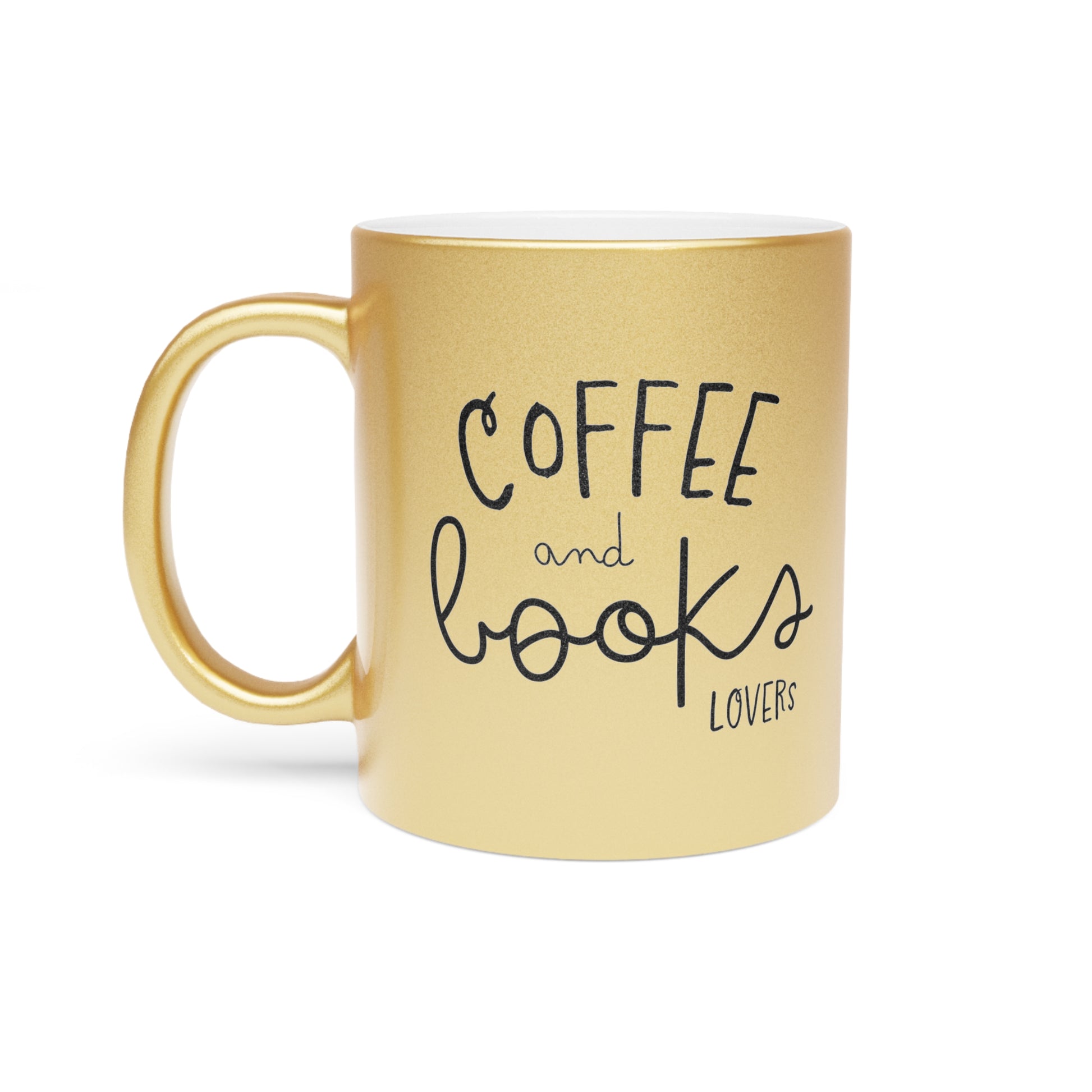Mug, Coffee and Book Lover Metallic Mug, Silver Gold Cup, Reading Enthusiast Gift, Stylish Drinkware, Bookworm Present,Bookish,Teacher Book Gift