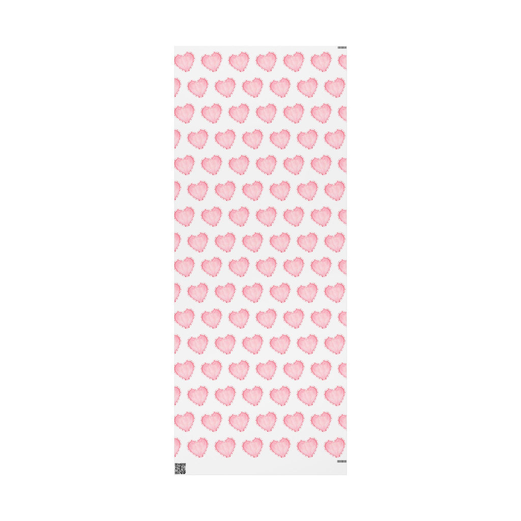 Gift Wrap, Pink Hearts with Red Edges, Valentine's Day Birthday Anniversary, Wrapping Paper Roll, Holidays Occasions, Present Packaging,