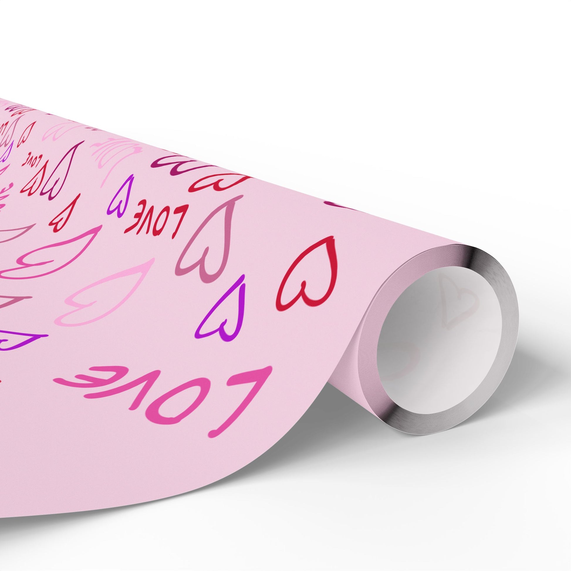 Gift Wrap, Heartfelt Love Wrapping Paper - Pink, Purple, Red Hearts - Valentine's Day Gift Wrap, Anniversary Present, Birthday Party Decor