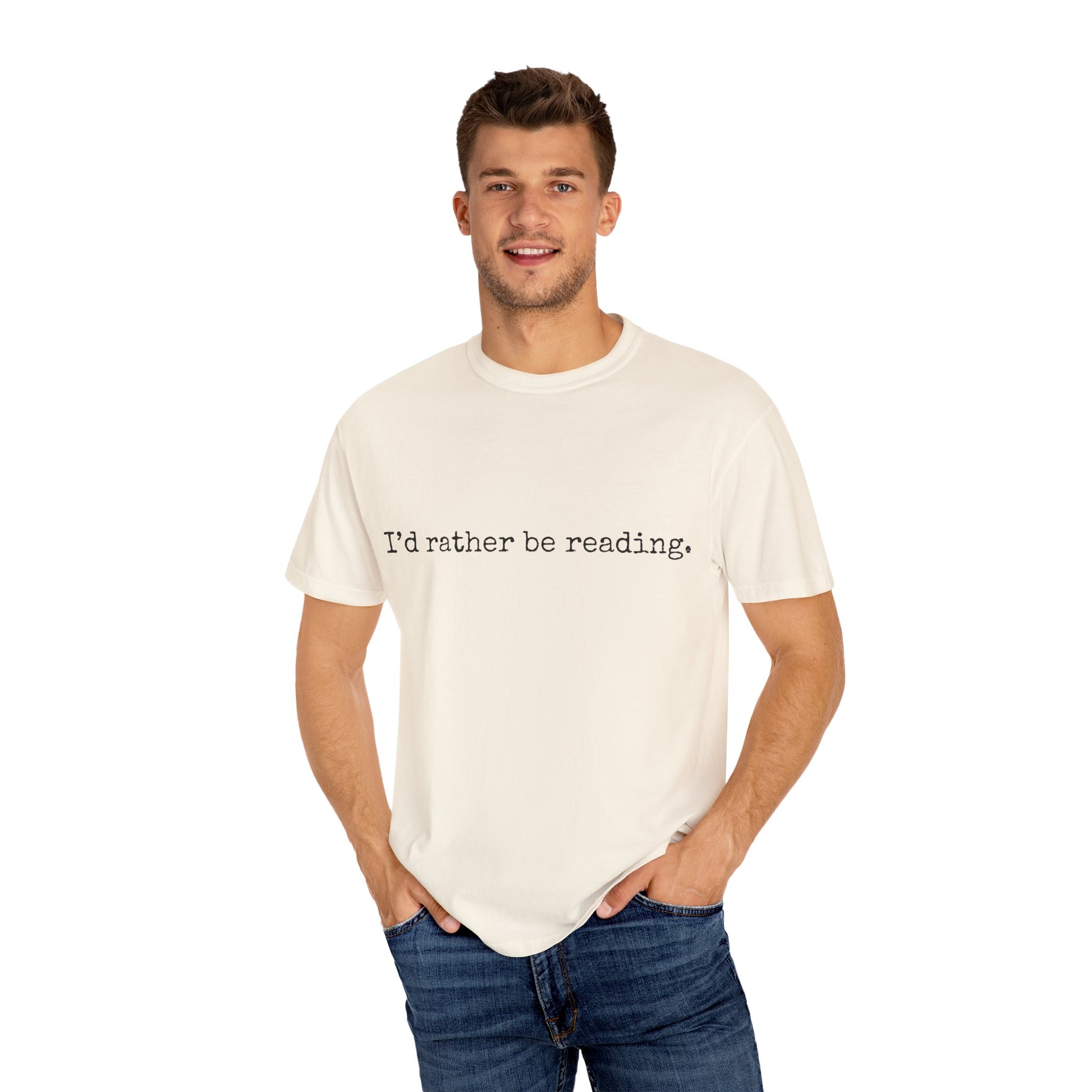 T-Shirt, Book Lover T Shirt, Reading Tee, Typewriter Font Shirt, Literary Gift, I'd Rather Be Reading Top, Unisex Comfort Colors Tee, Bookish Tshirt