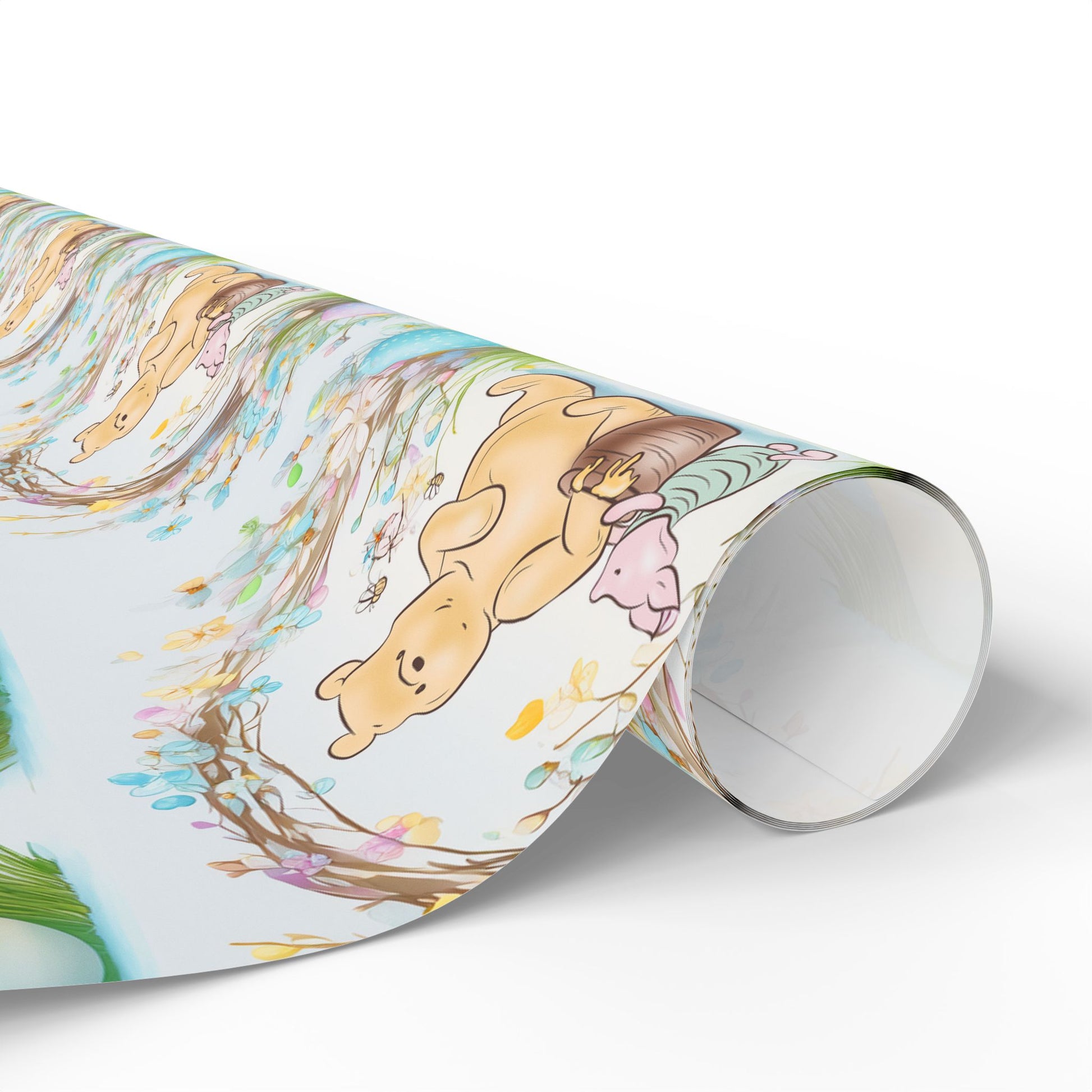 Gift Wrap, Classic Winnie the Pooh Wrapping Papers for Easter, Blue Pooh and Piglet Design, Holiday Present Packaging, Party, Festive