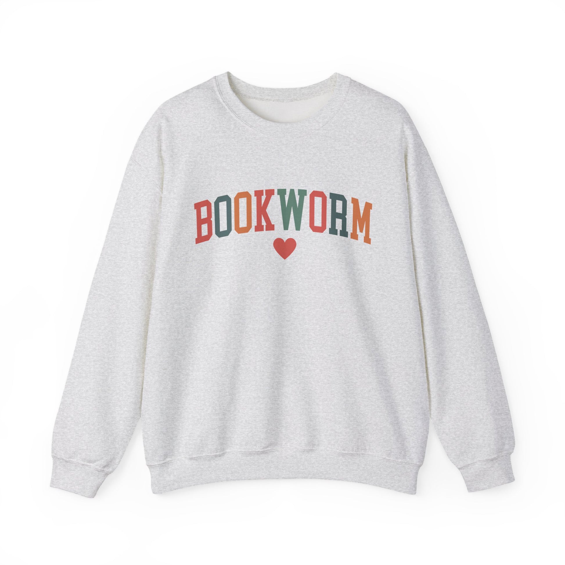 Sweatshirt, Bookworm Heart Unisex Crewneck Sweatshirt, Book Lover Gift, Pink Teal Gold Blue Sweatshirt, Gildan 18000 Sweatshirt, Christmas Present,