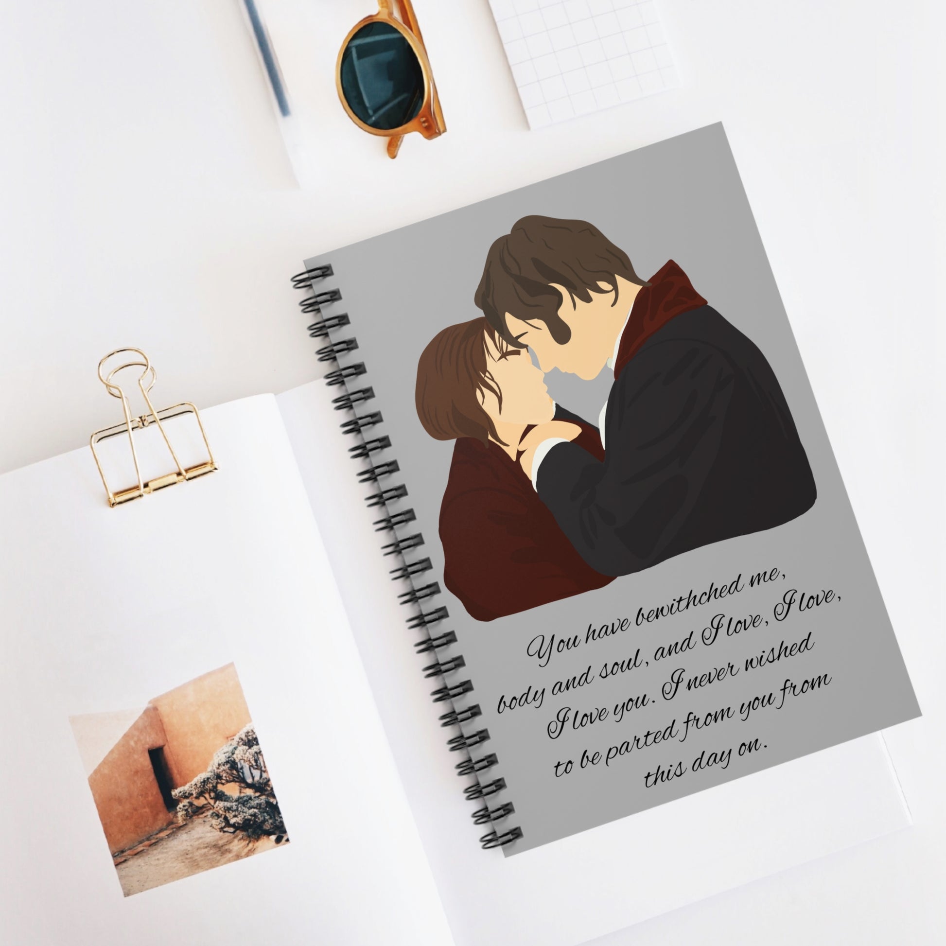 Notebook (Spiral), Literary Classic Spiral Notebook, Jane Austen Gift, Pride and Prejudice Stationery, Book Lover Diary, Writer Journal, Reading Planner,