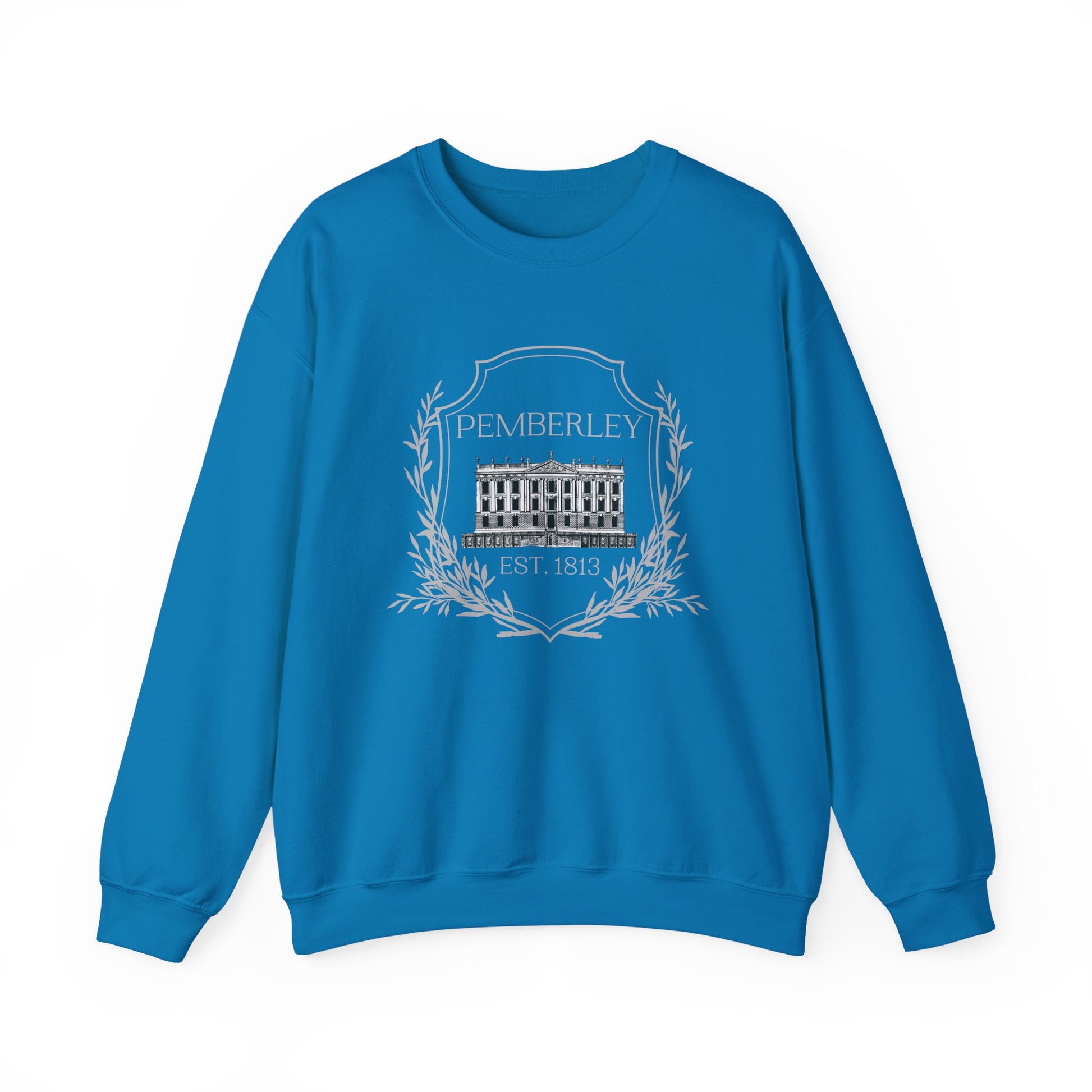 Sweatshirt, Pemberley Crest Sweatshirt, Pride and Prejudice Gift, Unisex Crewneck Jumper, Mr. Darcy's Estate, Regency Literature Top, Book Lover