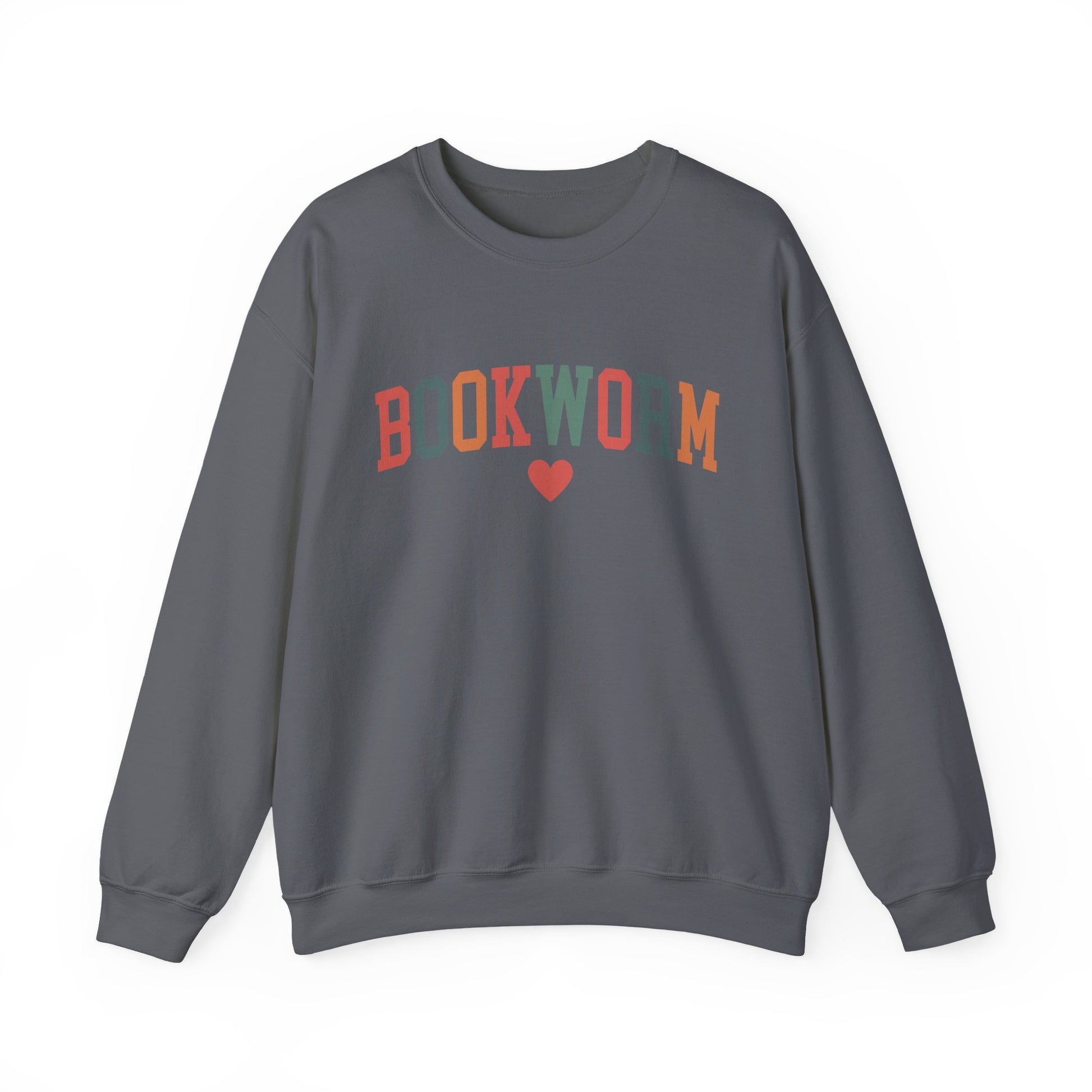 Sweatshirt, Bookworm Heart Unisex Crewneck Sweatshirt, Book Lover Gift, Pink Teal Gold Blue Sweatshirt, Gildan 18000 Sweatshirt, Christmas Present,