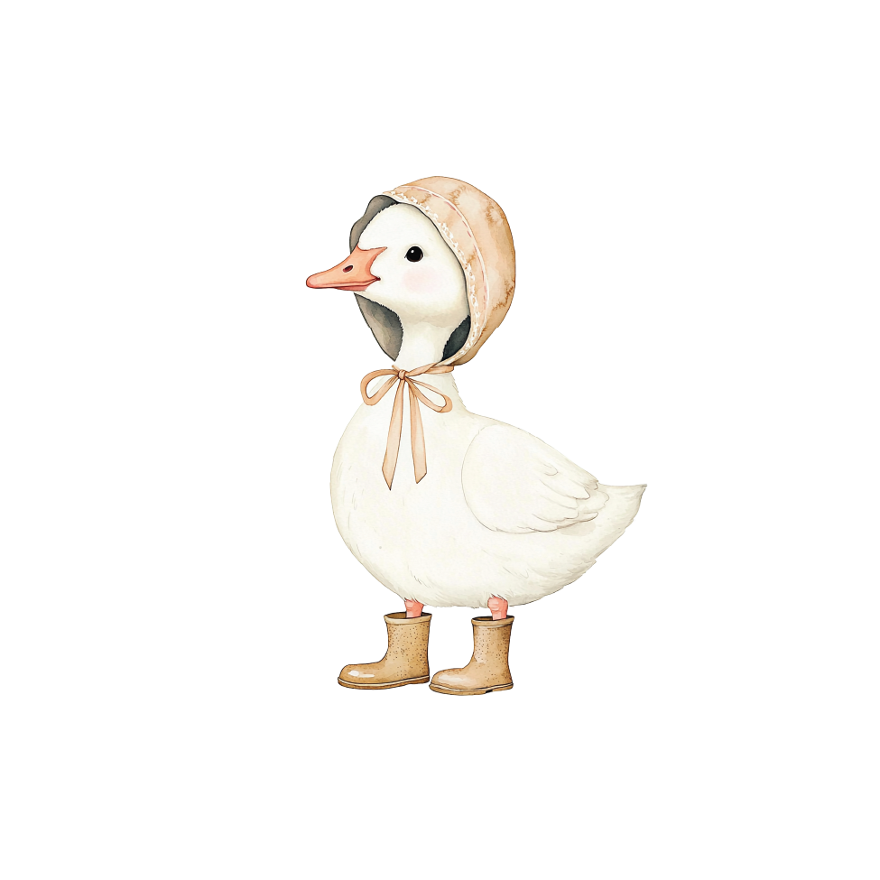Personalized Cottagecore Gift Tag - Goose in Boots