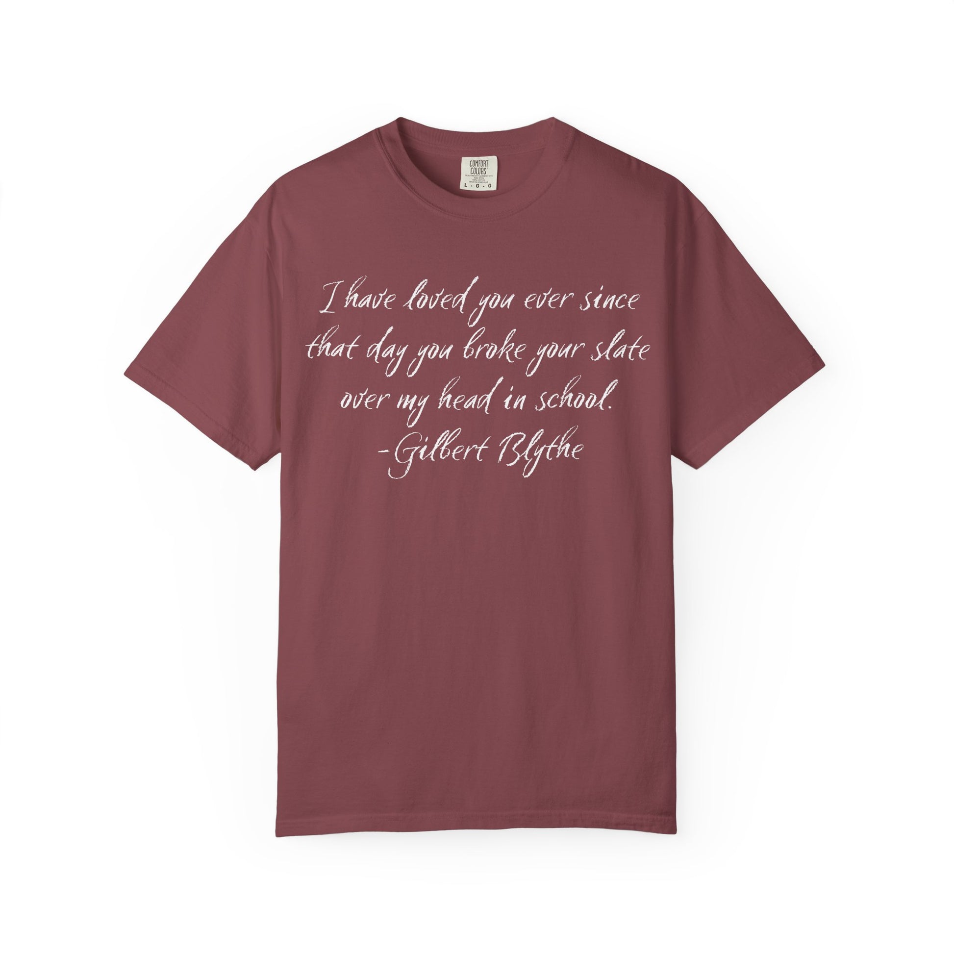 T-Shirt, Anne of Green Gables Quote Comfort Colors T-shirt, Gilbert Blythe, Book Lover Gift, Literary Tee, Unisex Top, Slate Quote Shirt, Bookish T
