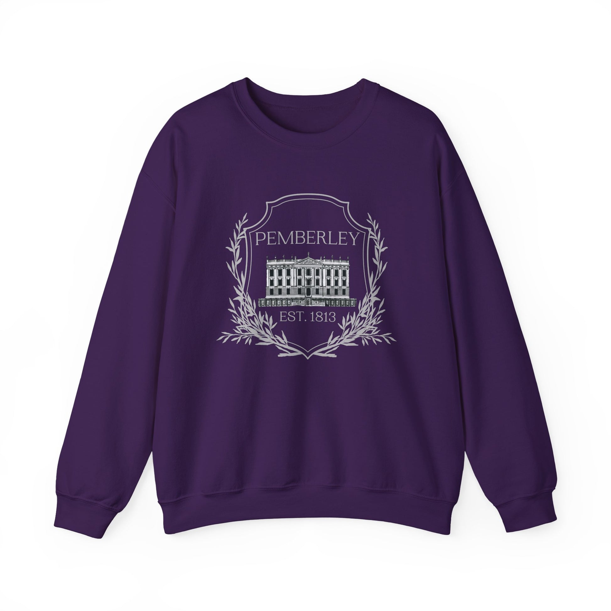Sweatshirt, Pemberley Crest Sweatshirt, Pride and Prejudice Gift, Unisex Crewneck Jumper, Mr. Darcy's Estate, Regency Literature Top, Book Lover