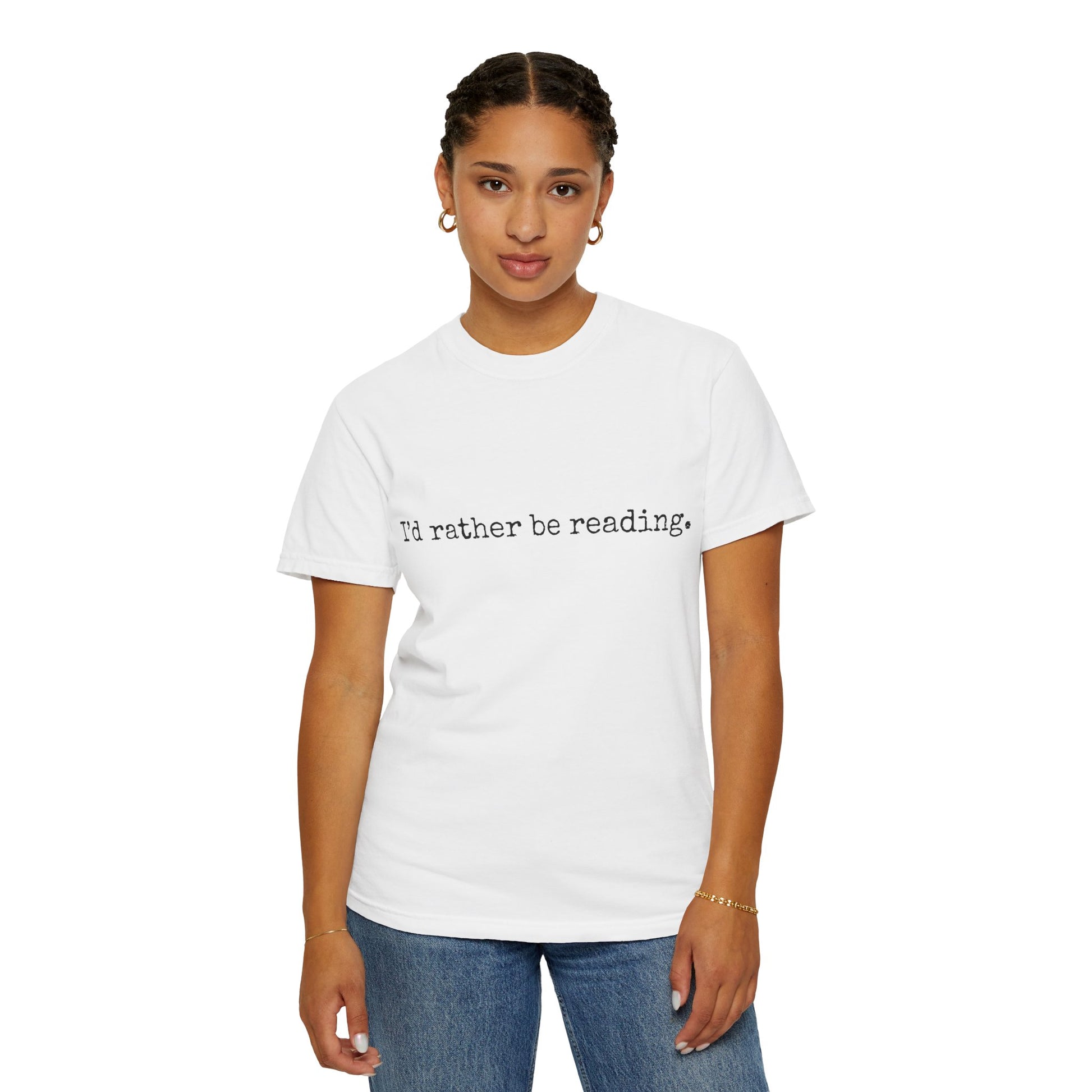 T-Shirt, Book Lover T Shirt, Reading Tee, Typewriter Font Shirt, Literary Gift, I'd Rather Be Reading Top, Unisex Comfort Colors Tee, Bookish Tshirt