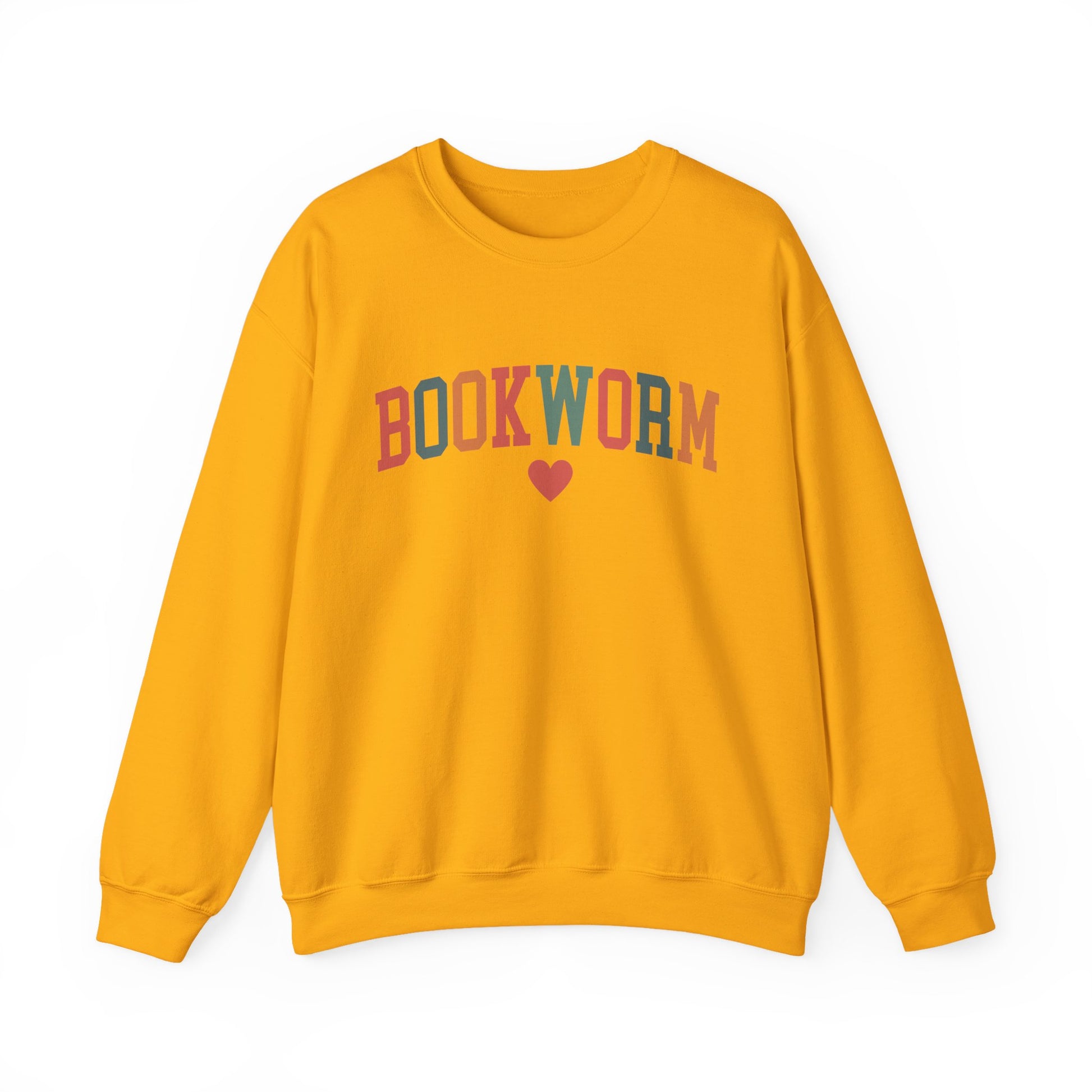 Sweatshirt, Bookworm Heart Unisex Crewneck Sweatshirt, Book Lover Gift, Pink Teal Gold Blue Sweatshirt, Gildan 18000 Sweatshirt, Christmas Present,