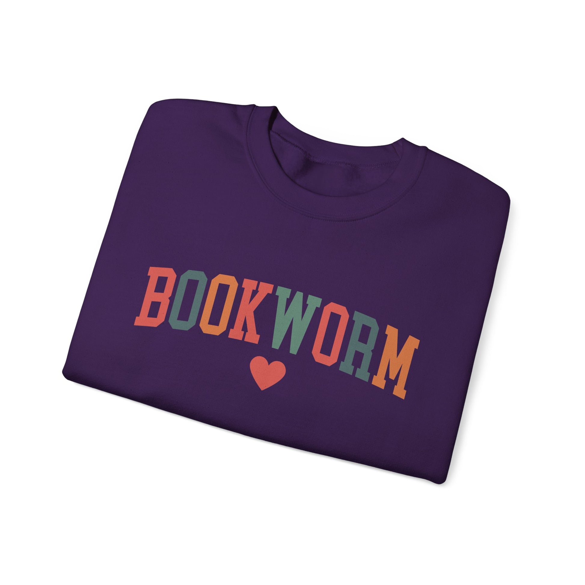 Sweatshirt, Bookworm Heart Unisex Crewneck Sweatshirt, Book Lover Gift, Pink Teal Gold Blue Sweatshirt, Gildan 18000 Sweatshirt, Christmas Present,